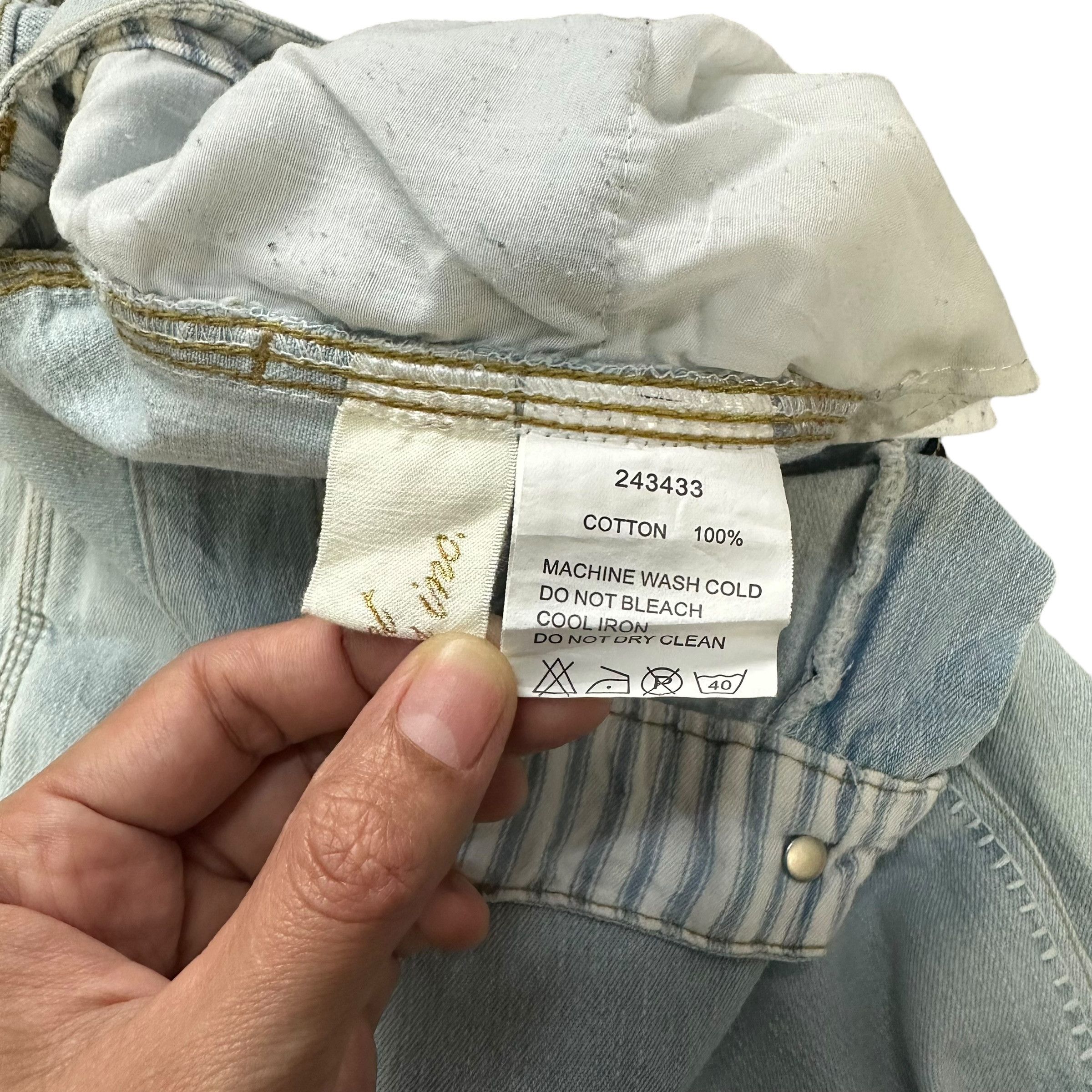 Japanese Brand W CLOSET BORO LIGHT WASH DRAWSTRING DENIM PANTS #8849-031 Size US 33 - 7 Thumbnail