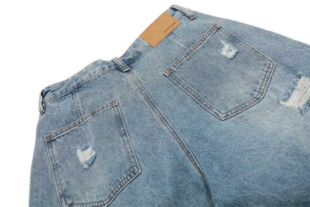 Japanese Brand × Jean Men's irregular distressed heavy washed ripped denim shorts Size US 32 / EU 48 - 6 Thumbnail