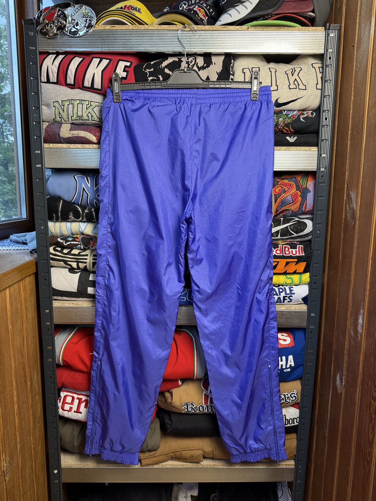 Nike Vintage 90s Nike Purple Nylon Jogger Pants M Size US 34 / EU 50 - 2 Thumbnail