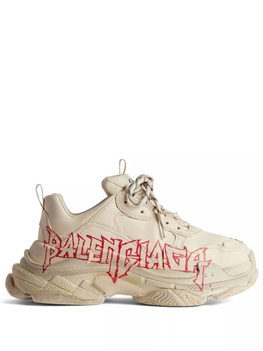 Balenciaga Triple S DIY Metal White Leather Sneakers New