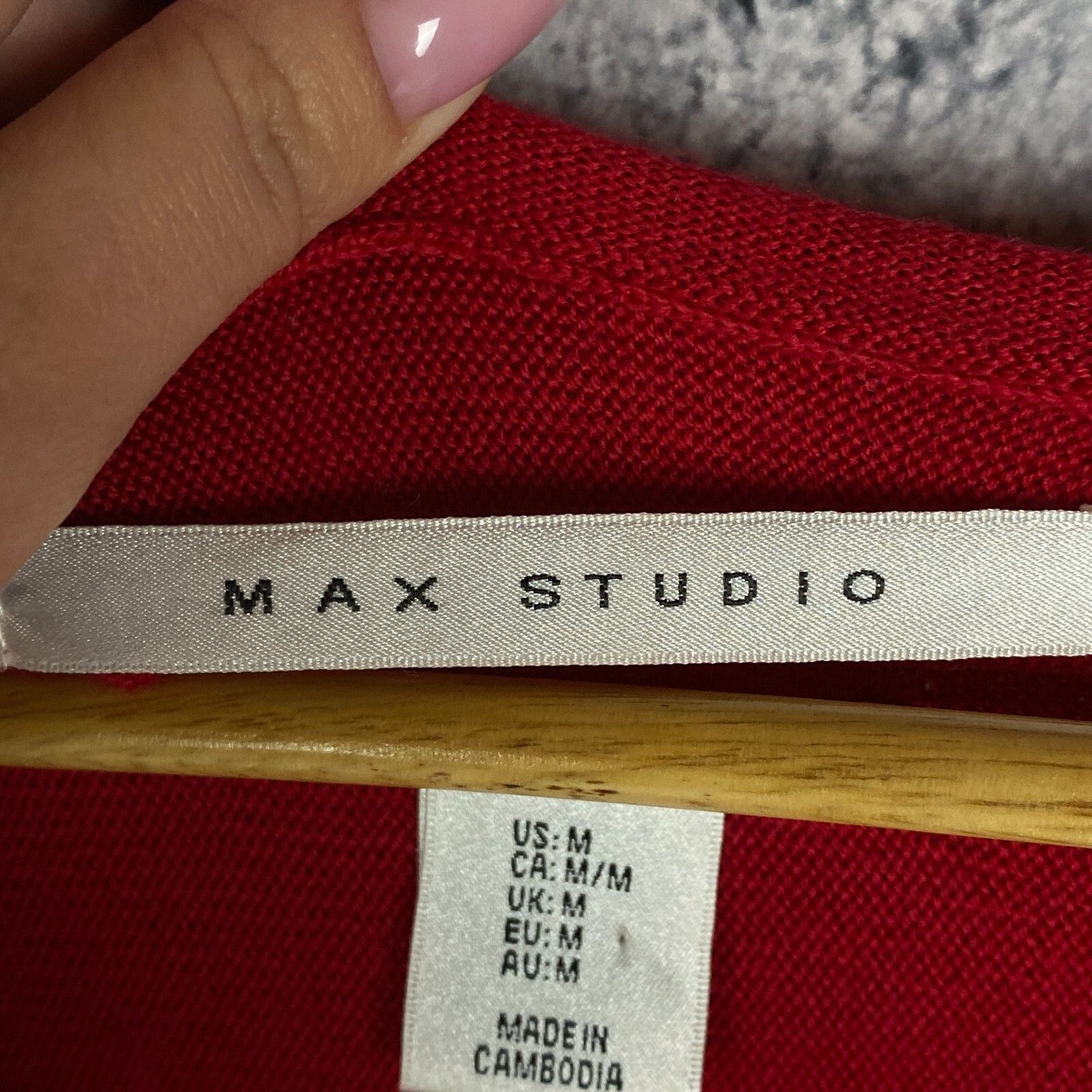 Other Max Studio Sweater Merino Wool Size M Red Long Sleeve ` Size M / US 6-8 / IT 42-44 - 5 Thumbnail
