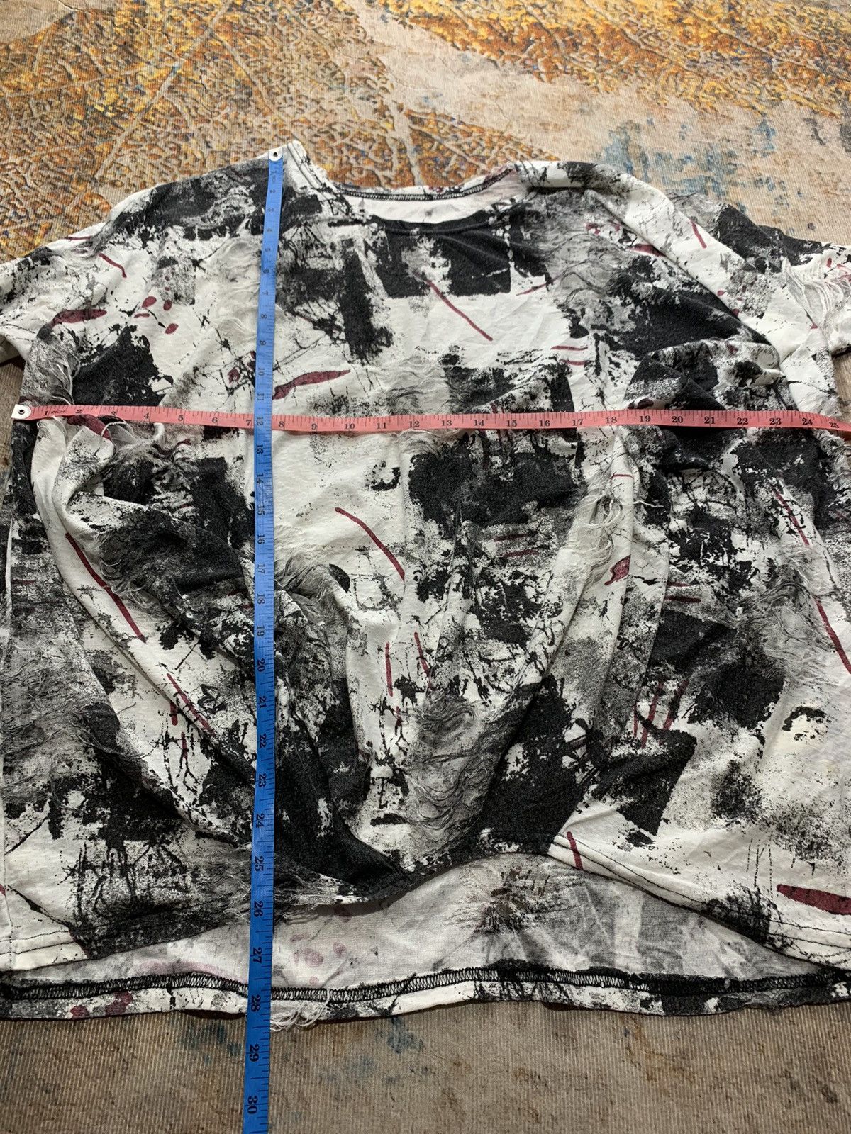 14th Addiction CRAZY DISTRESSED ABSTRACT GOTHIC PUNK LONG SLEEVE Size US L / EU 52-54 / 3 - 10 Thumbnail