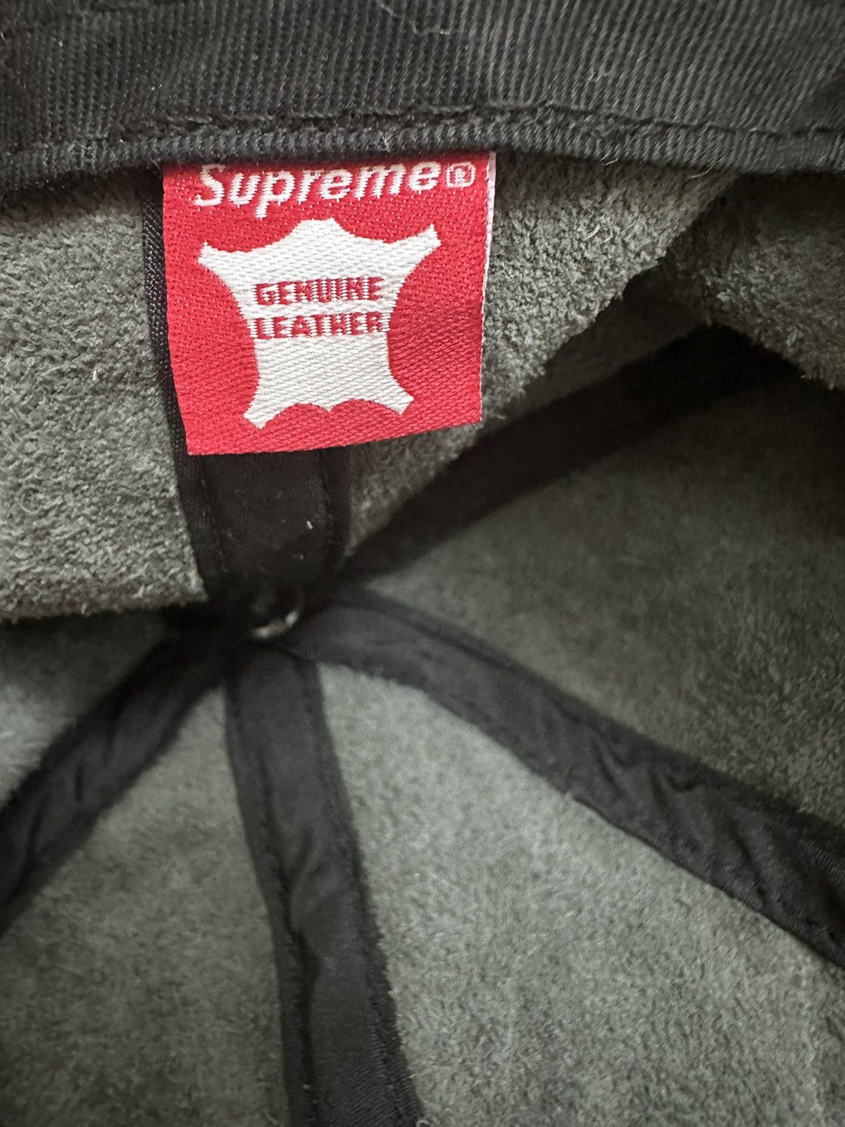 Genuine Leather × Supreme × Vintage RARE ‼️ Vintage SUPREME Leather Black Hat Cap Size ONE SIZE - 8 Thumbnail