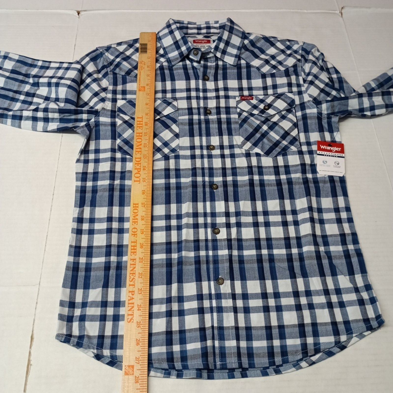 Wrangler Wrangler Slim Fit Woven Twill Shirt Men's S Small Blue Plaid Size US S / EU 44-46 / 1 - 6 Thumbnail