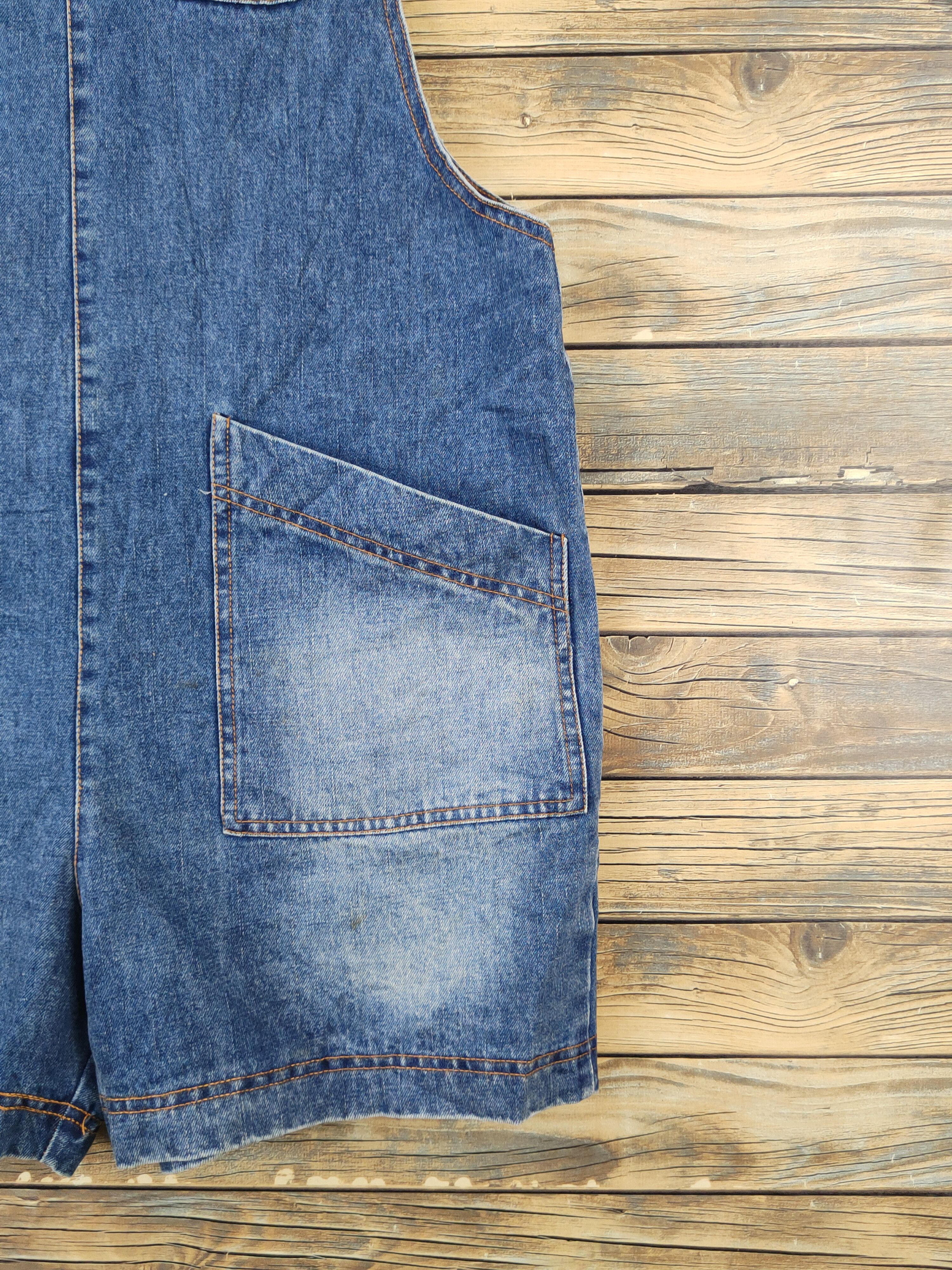 Japanese Brand × Vintage Vintage Nanawinner Blue Denim Shortall Jumpsuits Size 39" - 11 Thumbnail