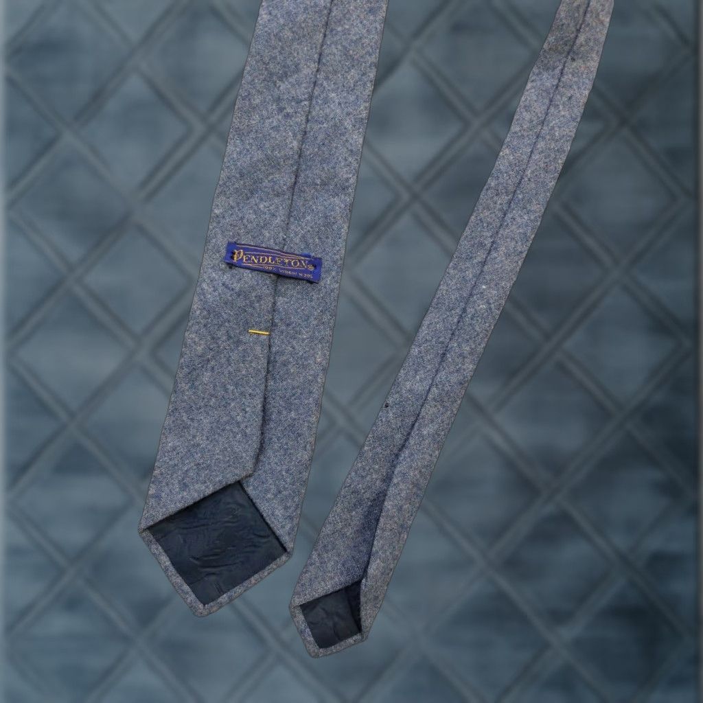 Pendleton VINTAGE Pendleton Tie Mens Wool Necktie Made in USA Blue Solid 57in 3in Width Wool Classic Formal Retro Business Mens Size ONE SIZE - 1 Thumbnail