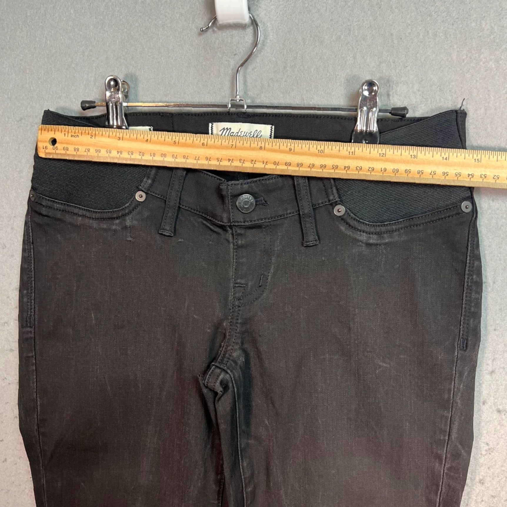 Madewell VINTAGE Madewell Black Maternity Skinny Jeans 29 Stretch Cotton Blend Womens Jeans Size 29" - 6 Thumbnail