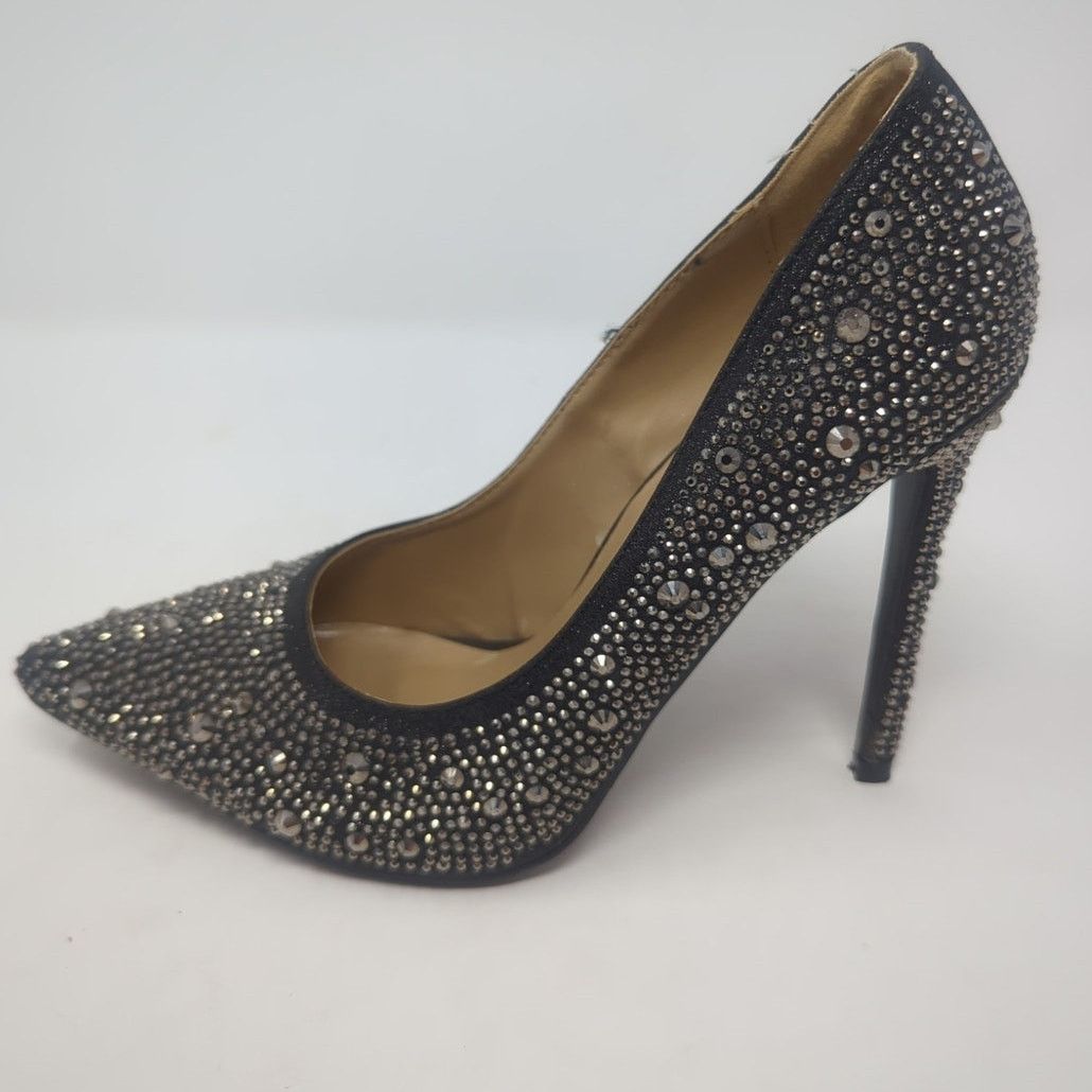 Other Delicacy Belinda Pointy Toe Rhinestones Slip-On High Heels 7 Size US 7 / IT 37 - 2 Thumbnail