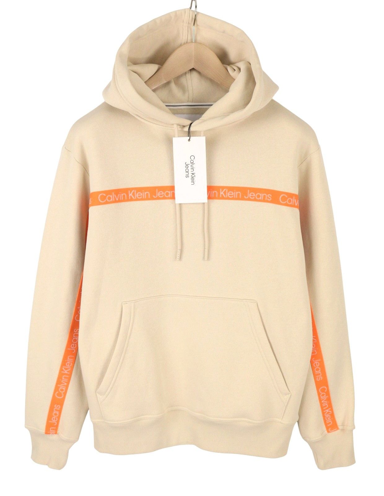 Calvin Klein M Classic Beige Logo Pullover Hoodie 87443 Size US M / EU 48-50 / 2 - 3 Thumbnail