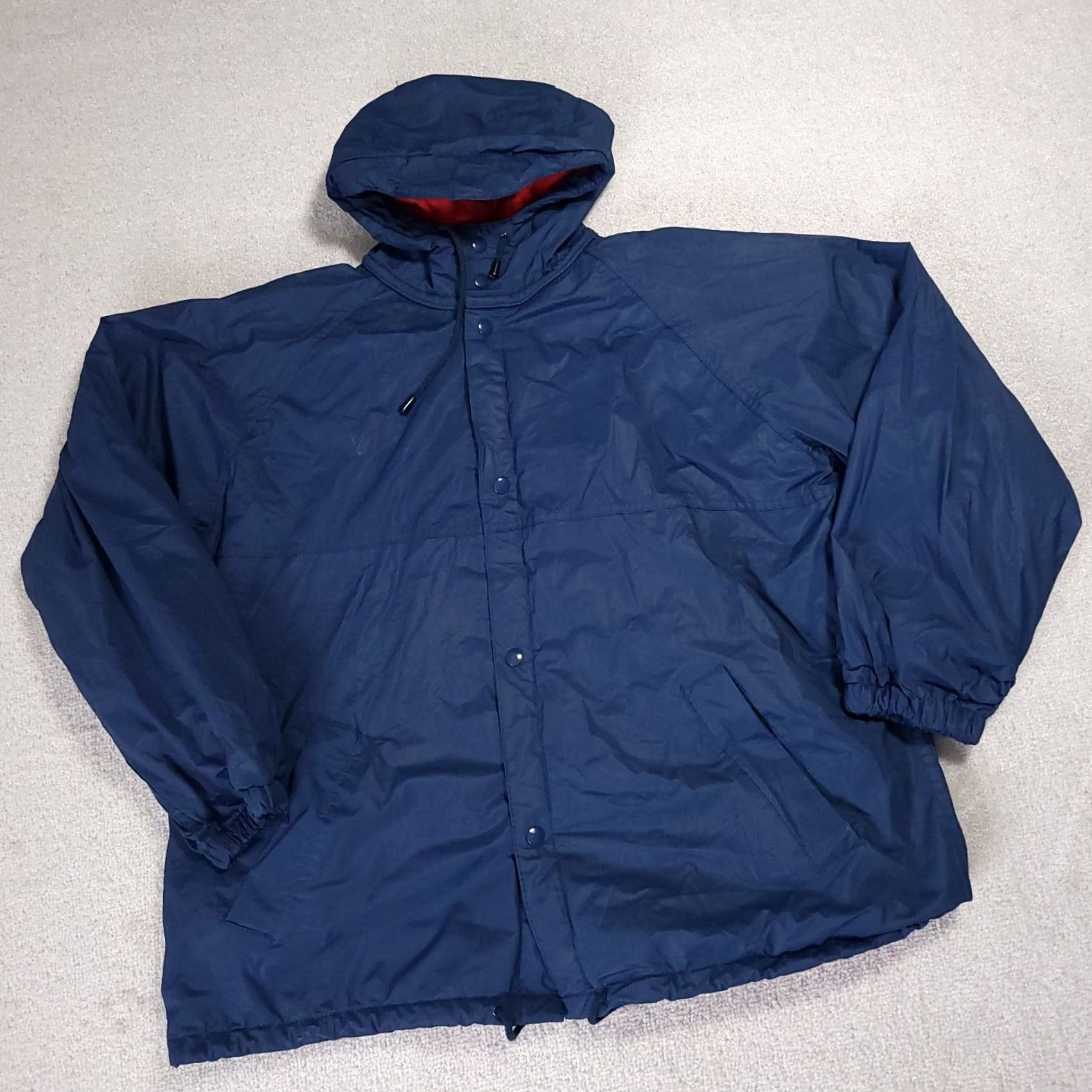 Vintage VINTAGE 90s Fleece Lined Raincoat Hooded Mens Medium Blue Red PVC Sports Club AU Shirt Man M Blue Raincoat Sports Club Australia Mens Size US M / EU 48-50 / 2 - 2 Thumbnail