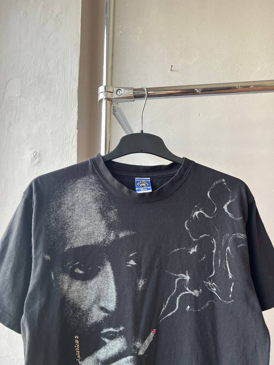 Vintage 2001 TUPAC SHAKUR RAP TEE NEO FACE RHINESTONES GRAPHIC TSHIR Size US M / EU 48-50 / 2 - 3 Thumbnail