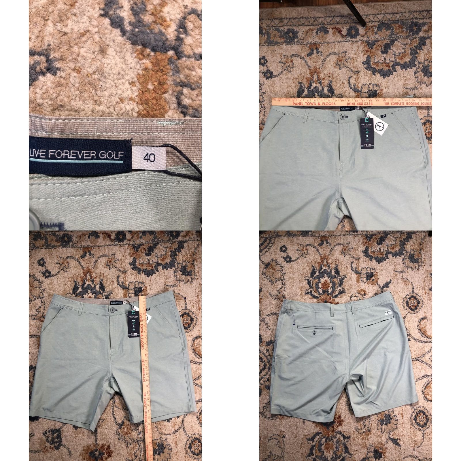 Vintage Live Forever Golf Shorts Mens 40 Green Coast To Course Hybrid Stretch 9 Inseam Size US 40 / EU 56 - 8 Thumbnail