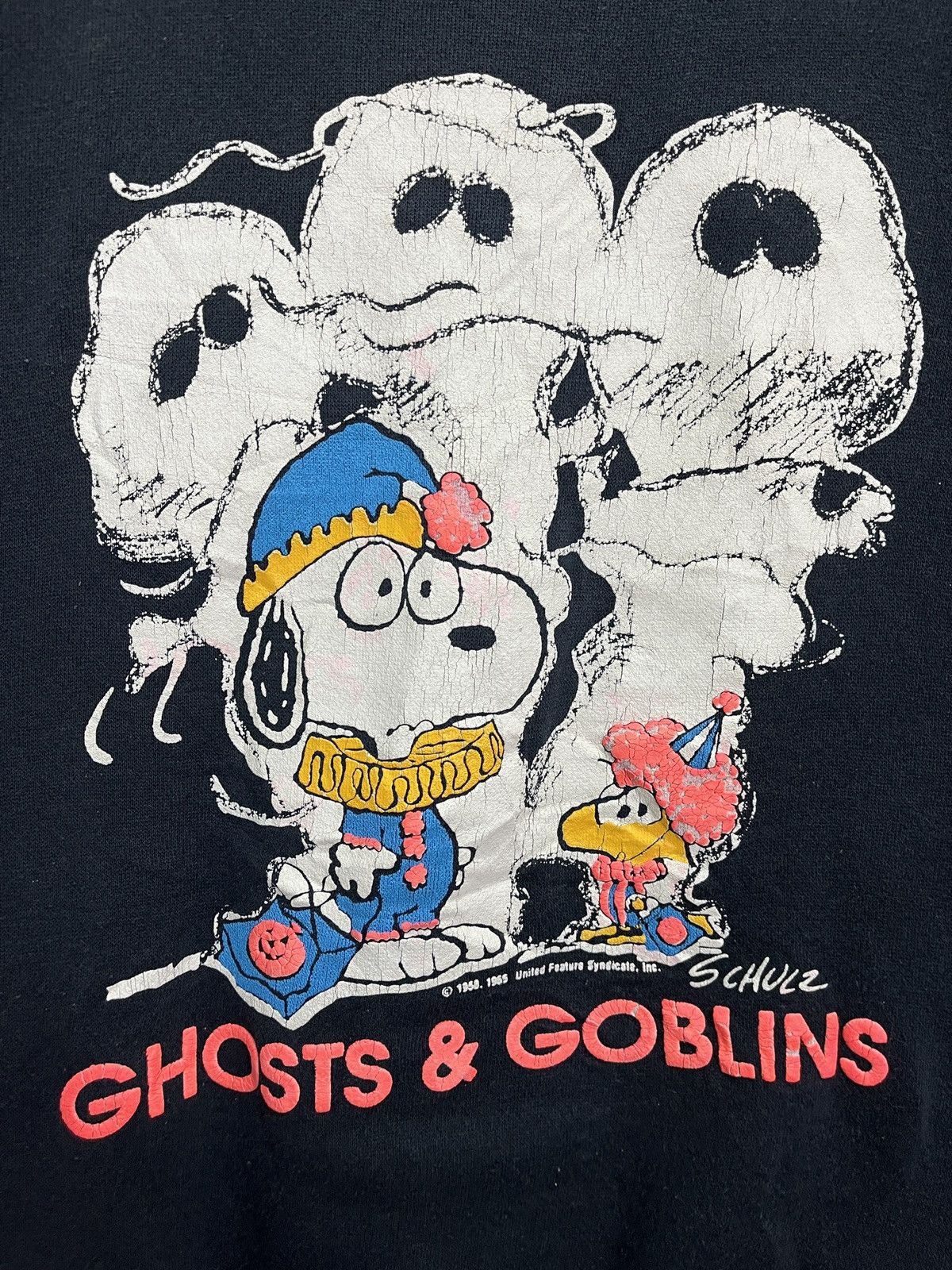 Vintage Vintage 1965 Sweatshirt Distressed Ghosts & Goblins Peanuts Size US L / EU 52-54 / 3 - 4 Thumbnail