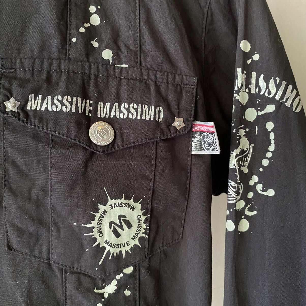 Japanese Brand × Massimo Osti MASSIVE MASSIMO Y2K PUNK Black Sheer Graphic Shirt Size US M / EU 48-50 / 2 - 6 Thumbnail
