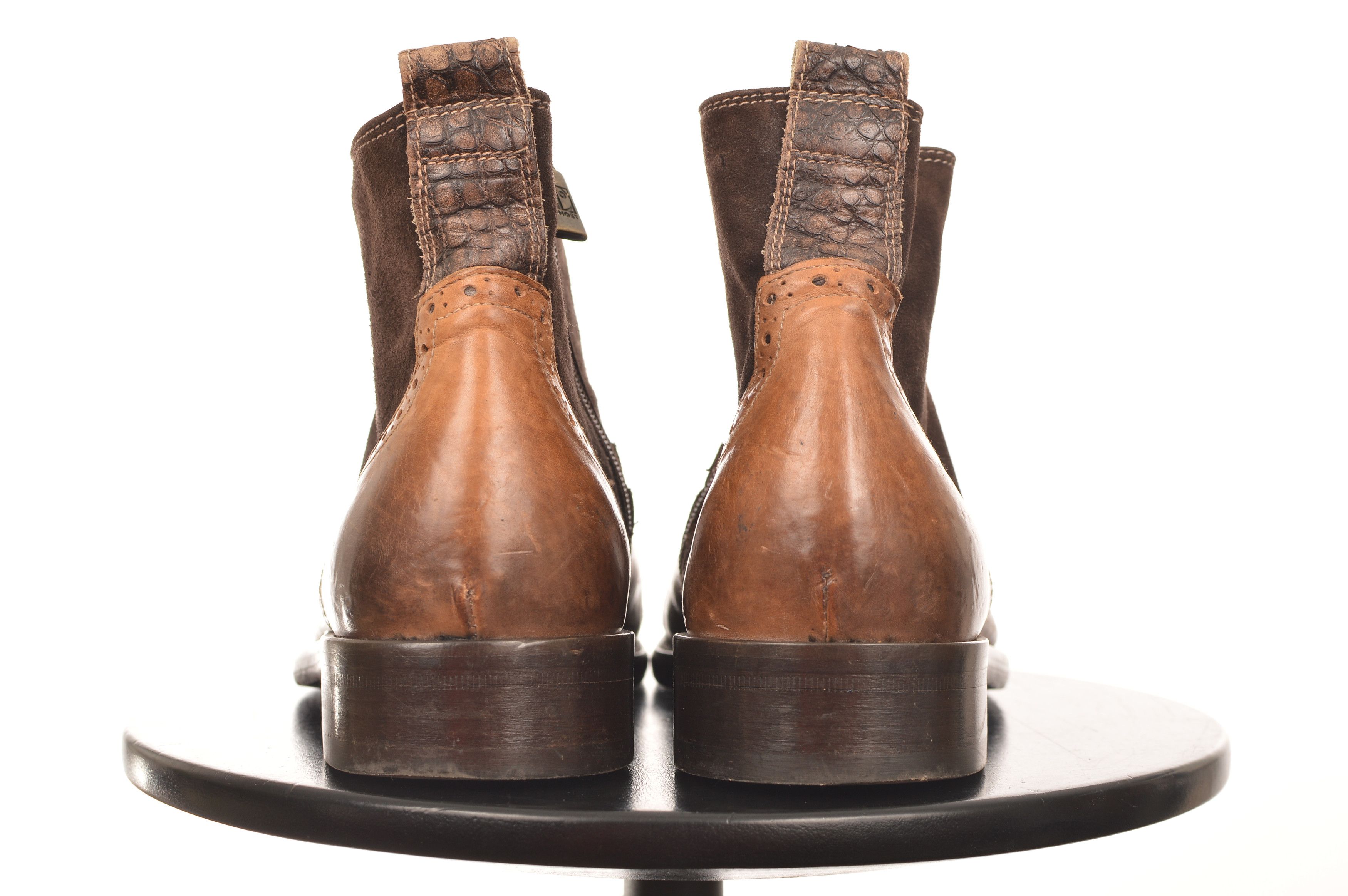 Jo Ghost Jo Ghost Brown Leather Croc Boots Size US 6 / EU 39 - 4 Thumbnail