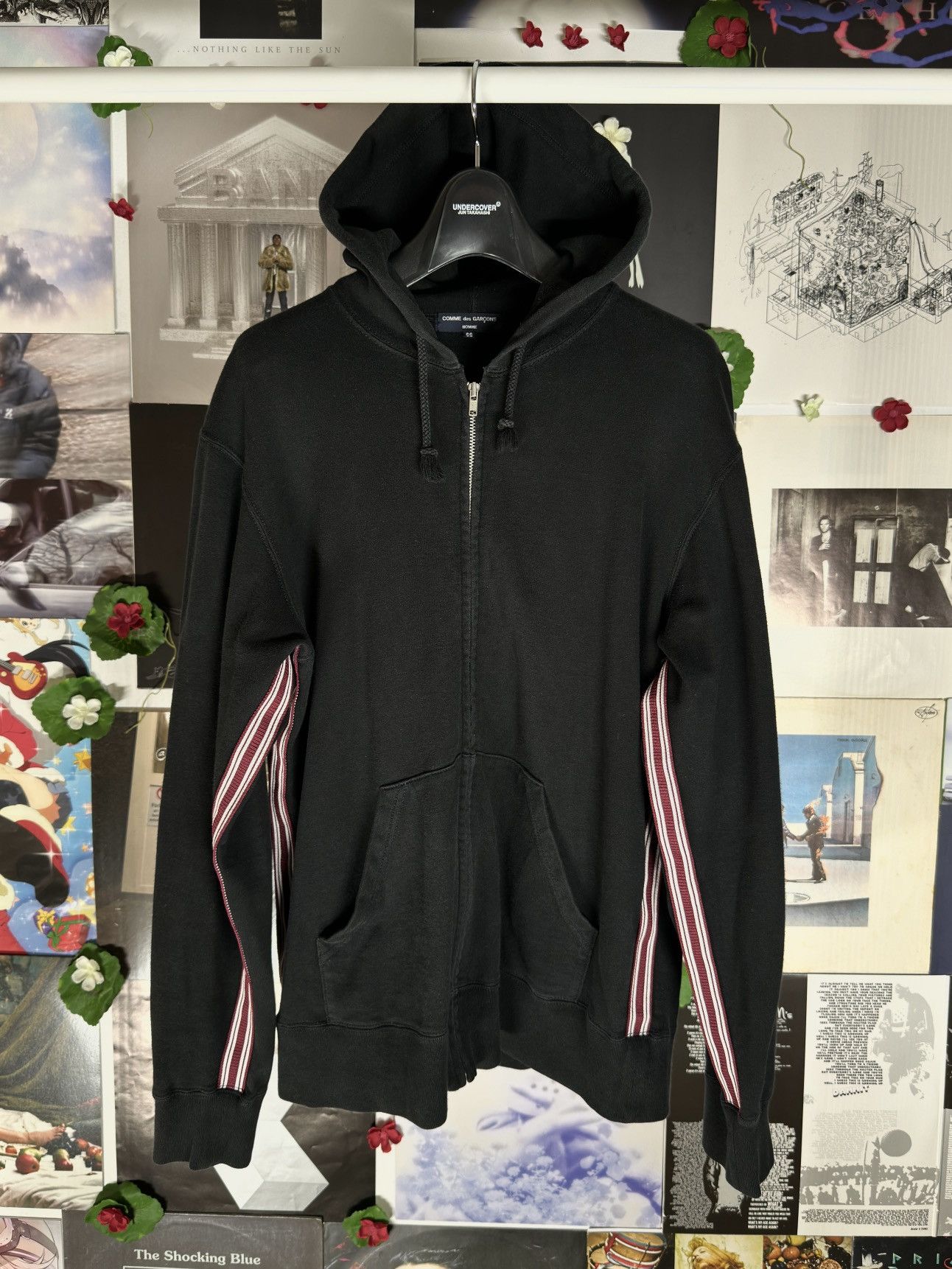 Comme des Garcons Homme 2007 Striped Panels Zip-Up Sweatshirt Size US M / EU 48-50 / 2 - 1 Thumbnail