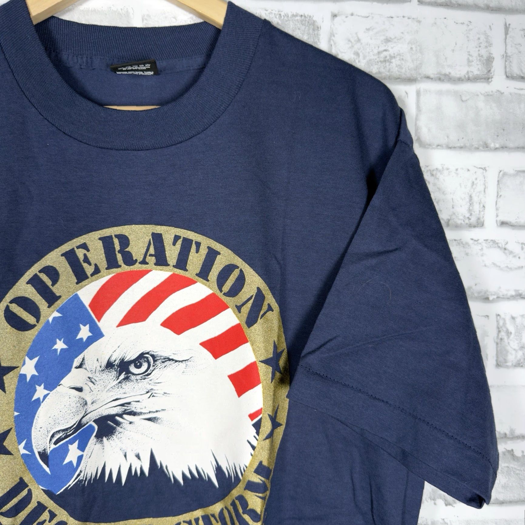 Vintage **VTG SCREEN STARS OPER DESERT STORM GRAPHICTEE MEN XL USA BLUE** User: VTG SCREEN STARS OPER DESERT STORM GRAPHICTEE MEN XL USA BLUE Size US XL / EU 56 / 4 - 2 Thumbnail