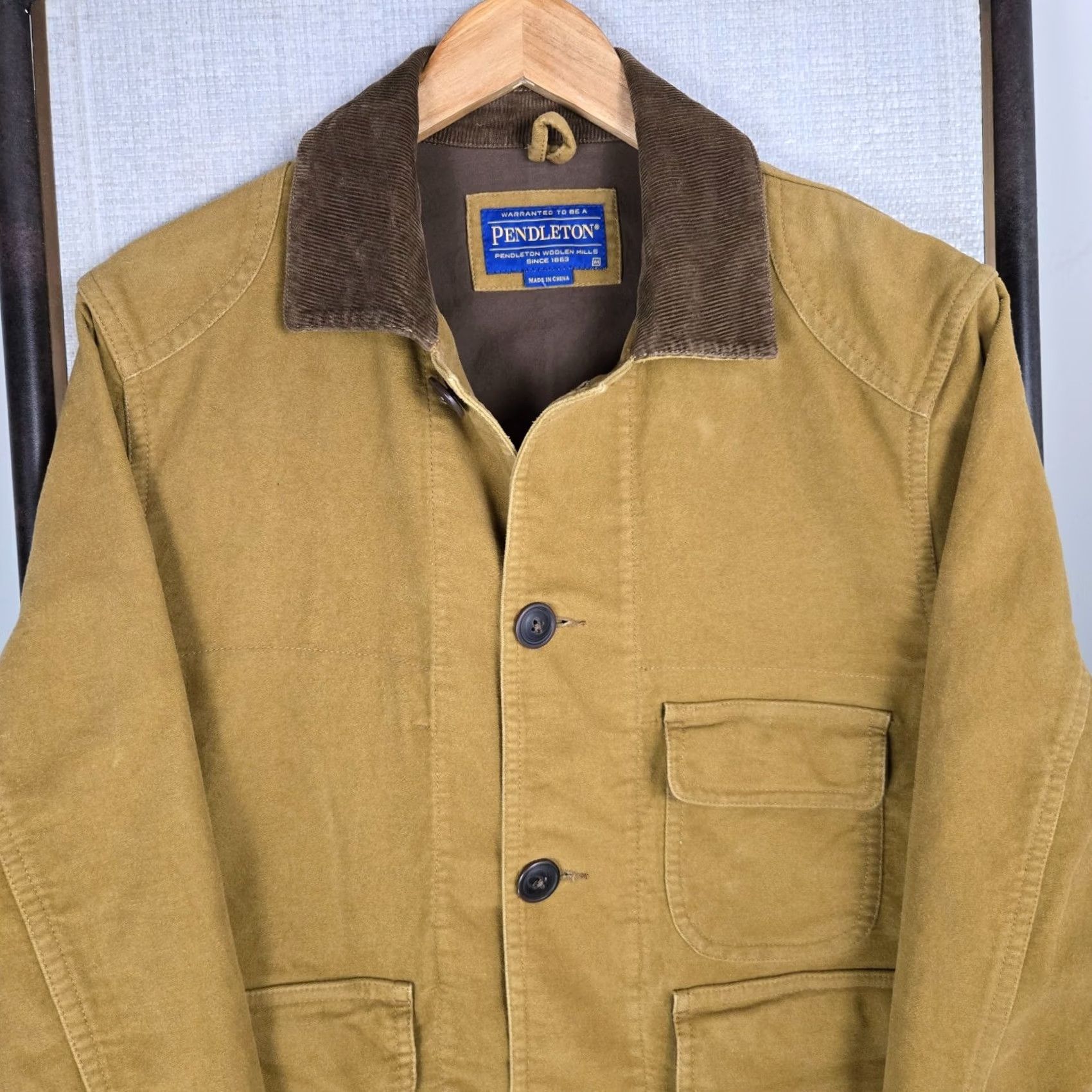 Pendleton Pendleton Mens Button Front Chamois Moleskin Field/Hacking Jacket Beige Size Medium Size US M / EU 48-50 / 2 - 2 Thumbnail