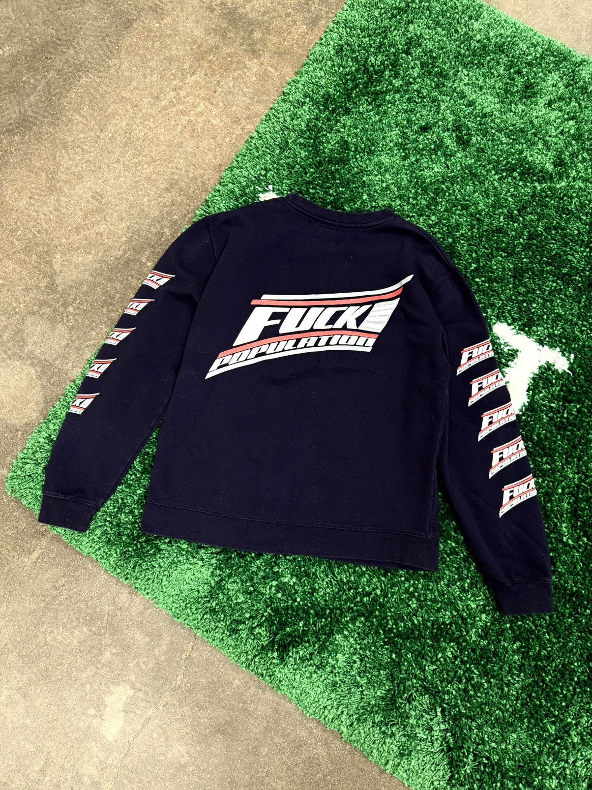 Fuck The Population FTP Squish Crewneck Sweatshirt Navy Medium Size US M / EU 48-50 / 2 - 1 Thumbnail