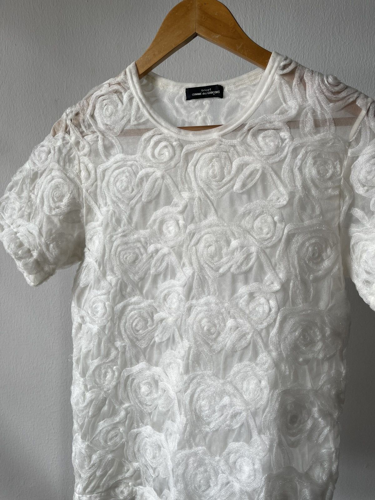 Comme des Garcons × Rei Kawakubo × Tricot Comme des Garcons 1990 Comme Des Garcons Flower Art Shirt Size S / US 4 / IT 40 - 4 Thumbnail