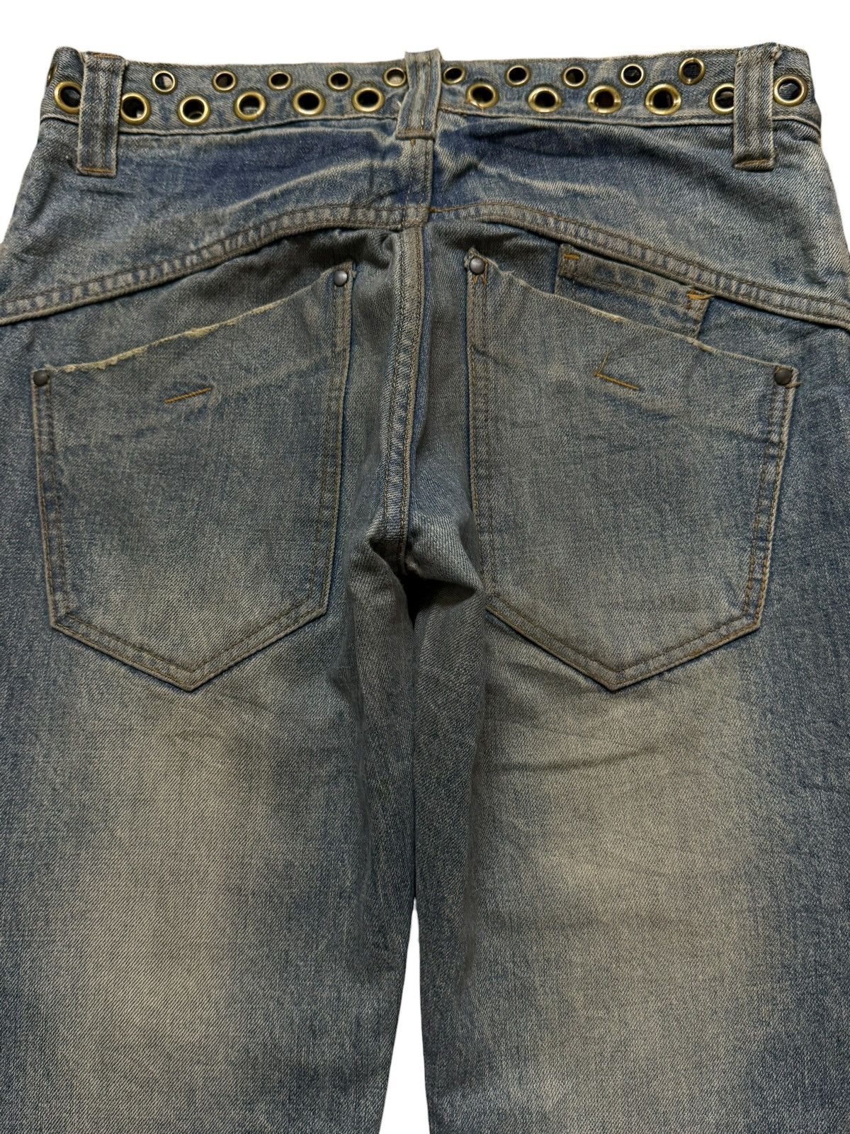 If Six Was Nine Vintage Y2K Japanese Brand Mud Wash Studded Goth Wide Leg Size US 30 / EU 46 - 4 Thumbnail