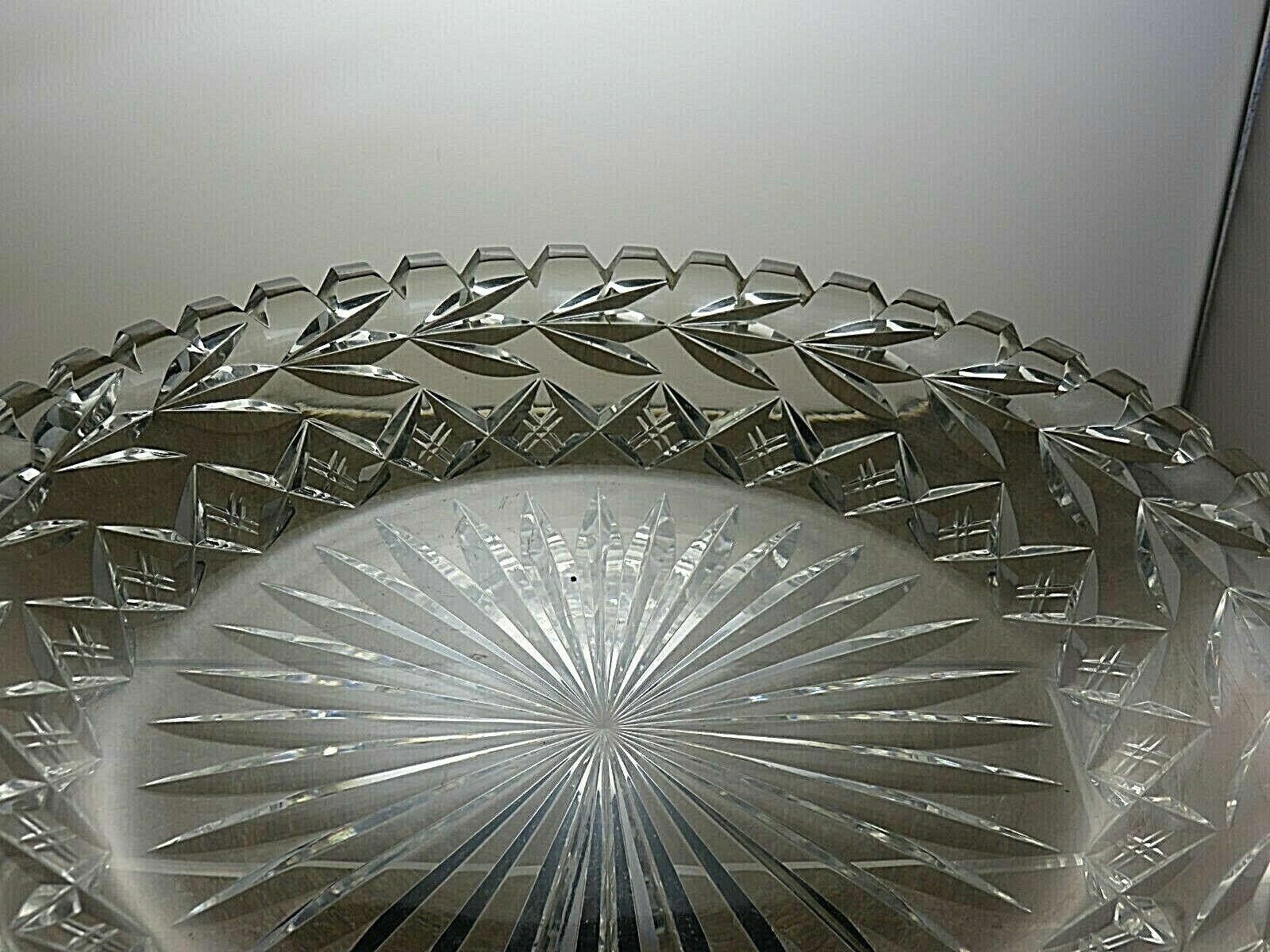 The Unbranded Brand Antique Lead Crystal Cut Glass Unique Rare Serving Tray Size ONE SIZE - 3 Thumbnail
