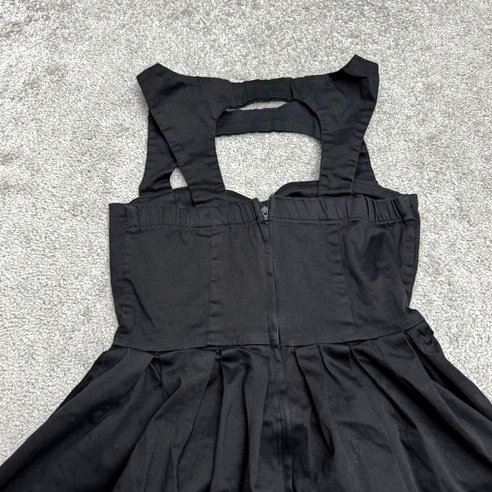 Vintage Trixxi Black Fit & Flare A-Line Mini Dress Womens Small Sweetheart Neck Cut Out Size S / US 4 / IT 40 - 3 Thumbnail