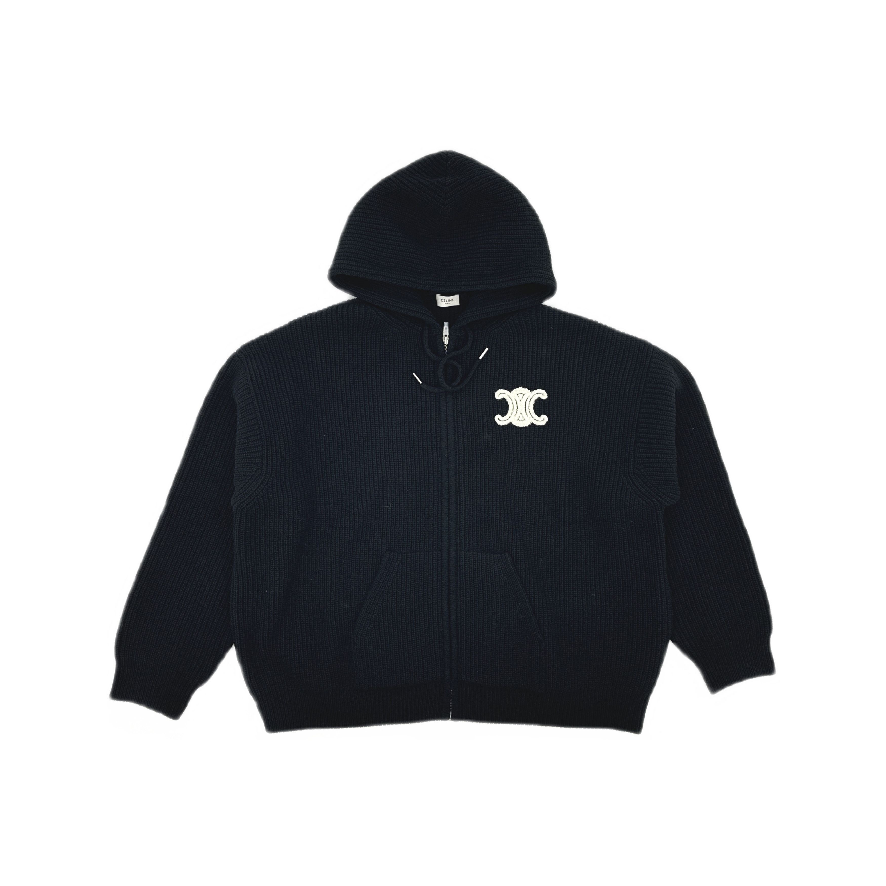 Celine CELINE Logo Patch Zip-Up Hoodie Size L Size US L / EU 52-54 / 3 - 1 Thumbnail