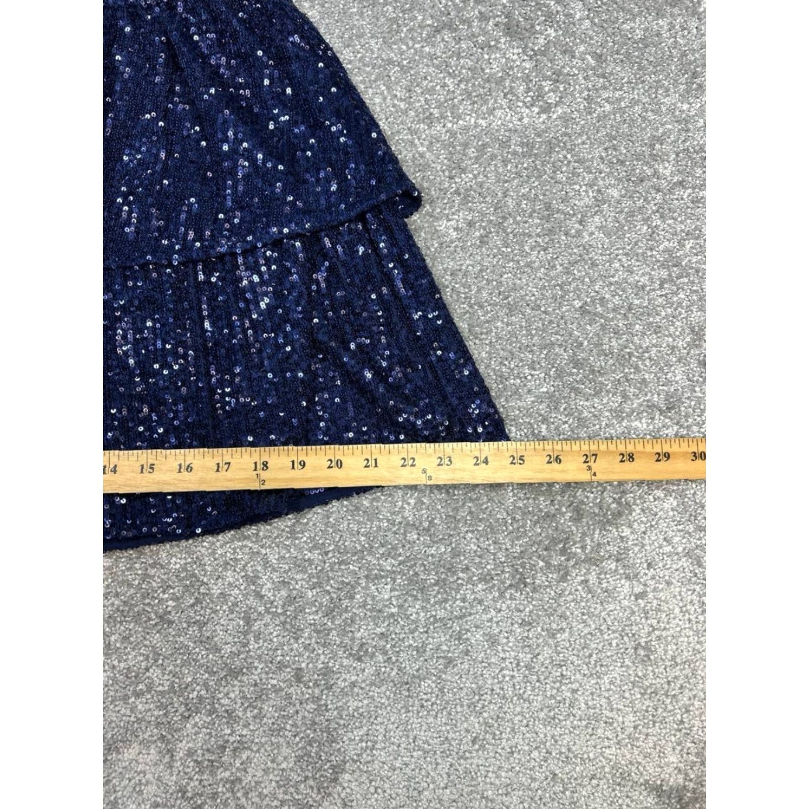 Vineyard Vines Vineyard Vines Skirt Women Medium Blue A Line Tiered Sequin Ruffle Lined Stretch Size 32" / US 10 / IT 46 - 3 Thumbnail