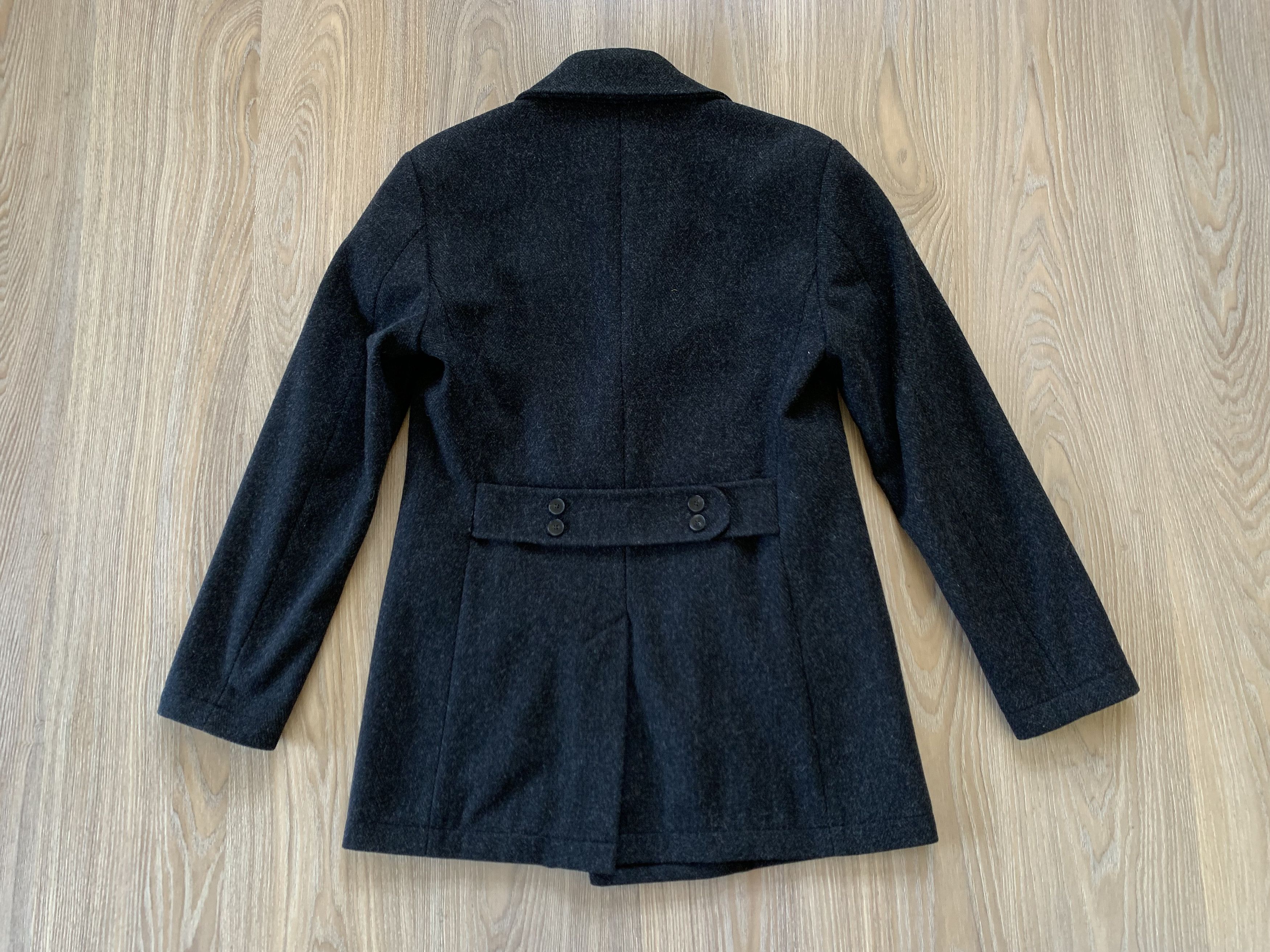 Designer × Sisley × Vintage Sisley Wool Black Heavy Coat Size US M / EU 48-50 / 2 - 3 Thumbnail