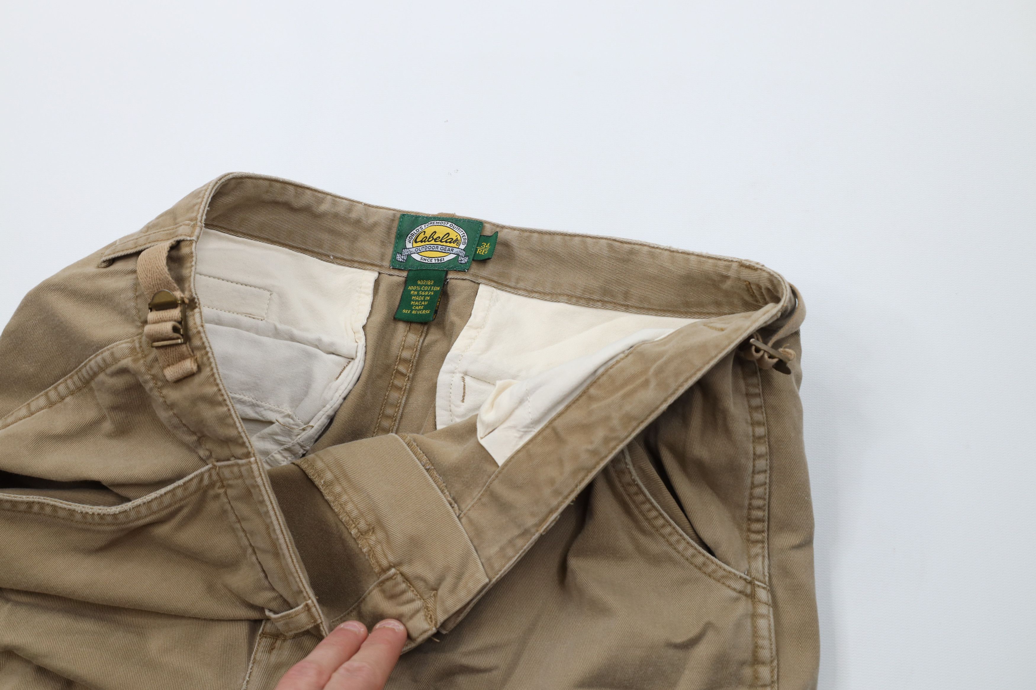 Cabelas Vintage 90s Cabelas Relaxed Wide Leg Cargo Pants Brown Size US 34 / EU 50 - 8 Thumbnail