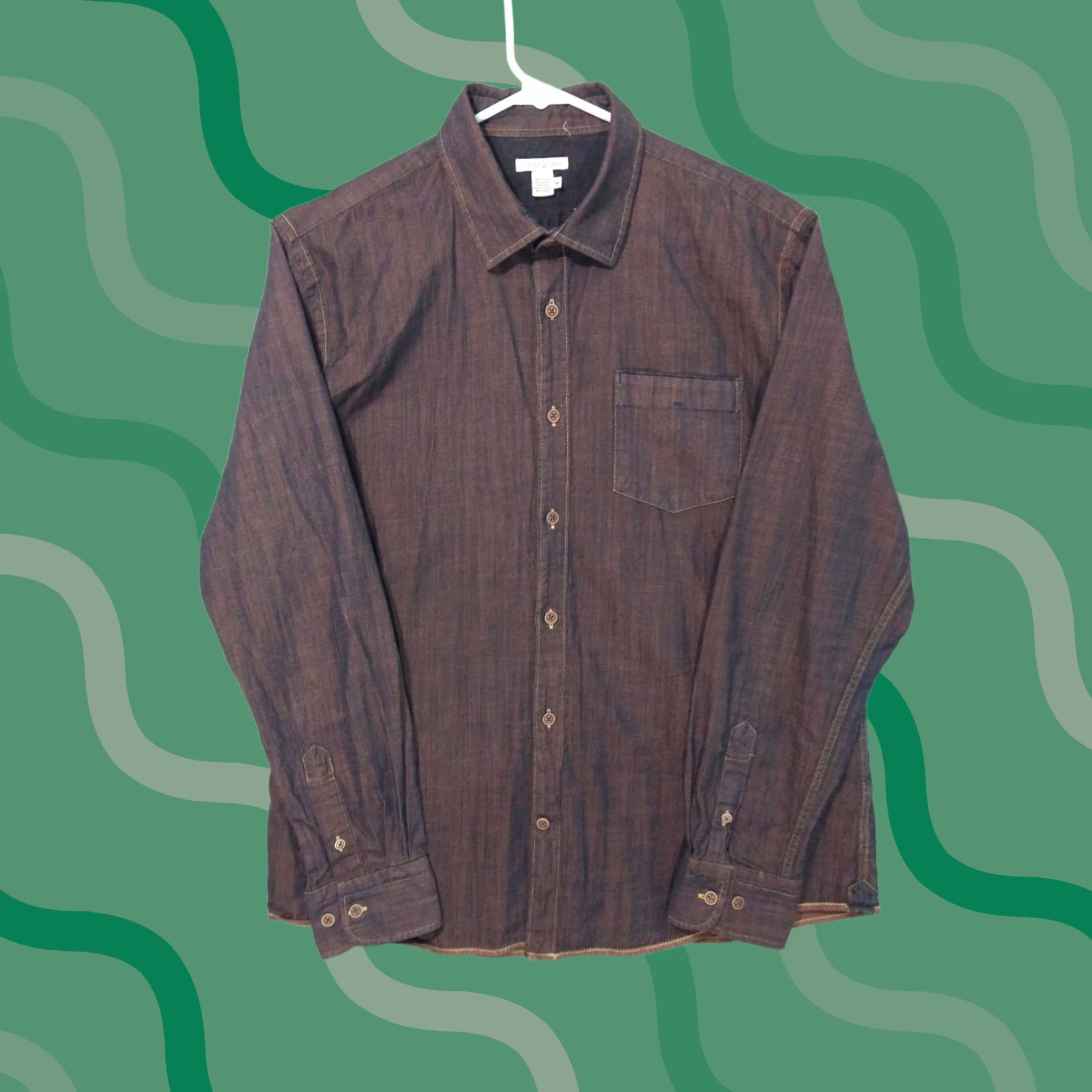 Carbon2Cobalt Carbon 2 Cobalt Shirt Mens Medium Red Denim Long Sleeve Button Up Cotton Size US M / EU 48-50 / 2 - 1 Thumbnail