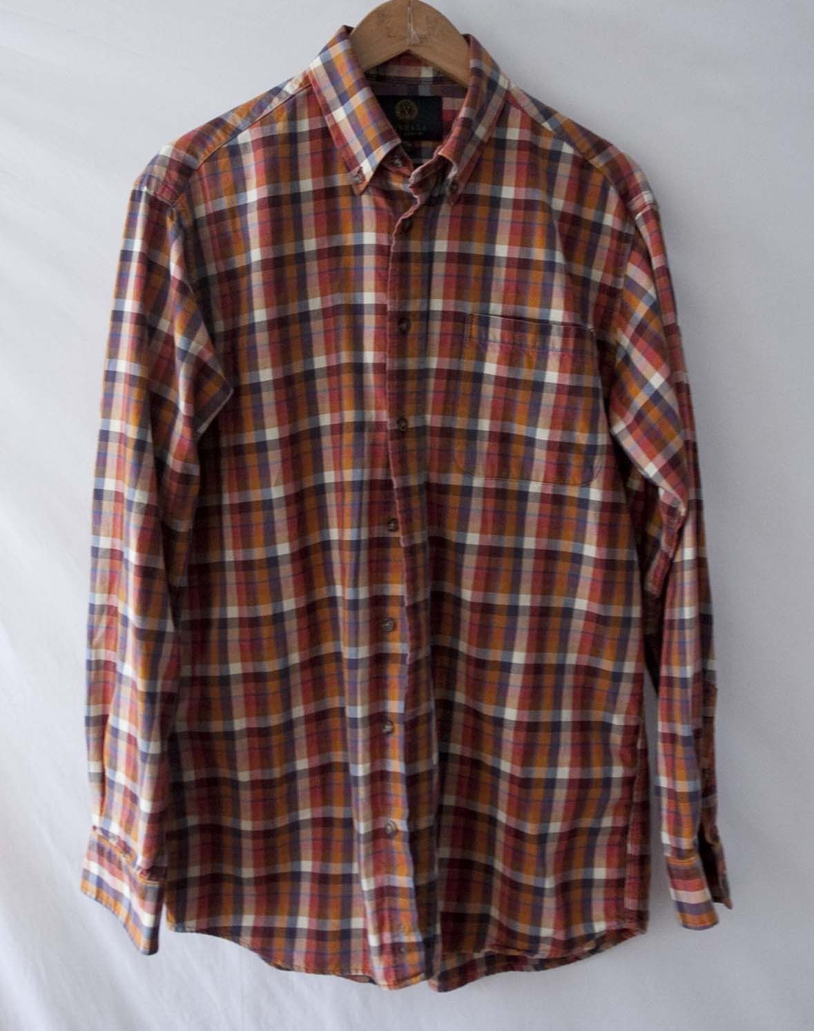 Viyella Viyella Shirt Flannel Size M Orange / Brown Plaid Size US M / EU 48-50 / 2 - 1 Thumbnail