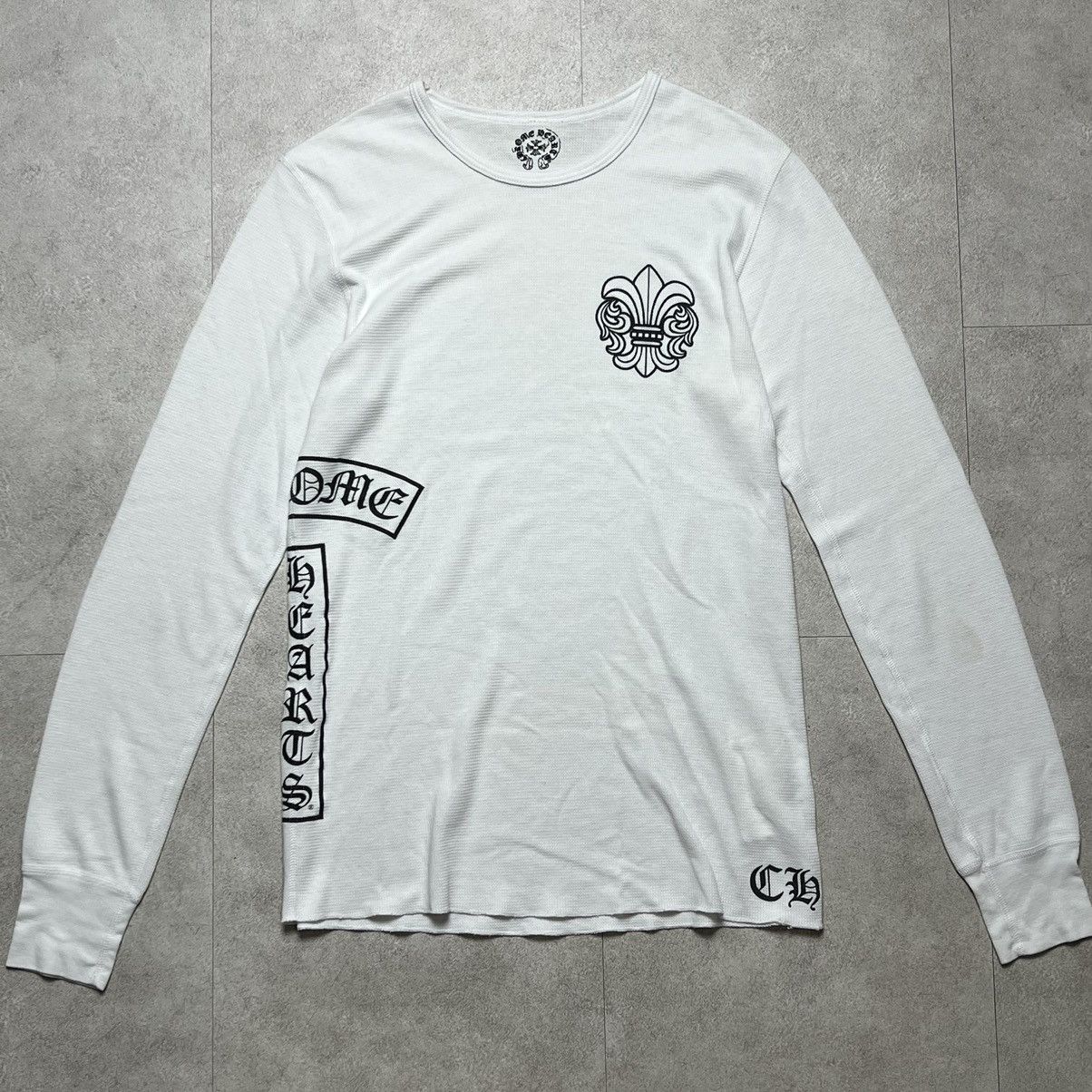 Men’s medium size 2024 chrome hearts white thermal long sleeve