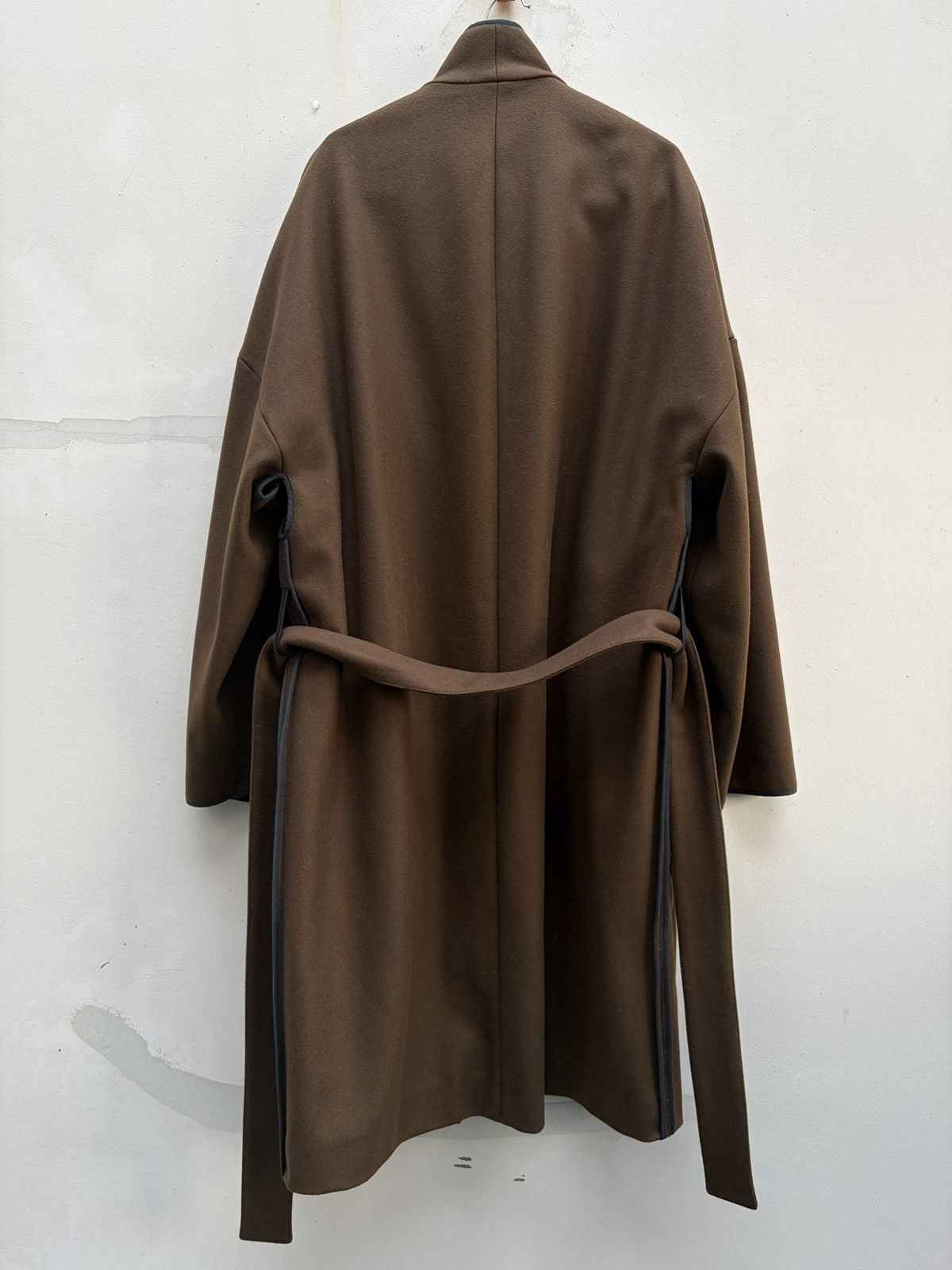 Lemaire Lemaire Wool Melton Kimono Coat Dark Brown Size US L / EU 52-54 / 3 - 4 Thumbnail
