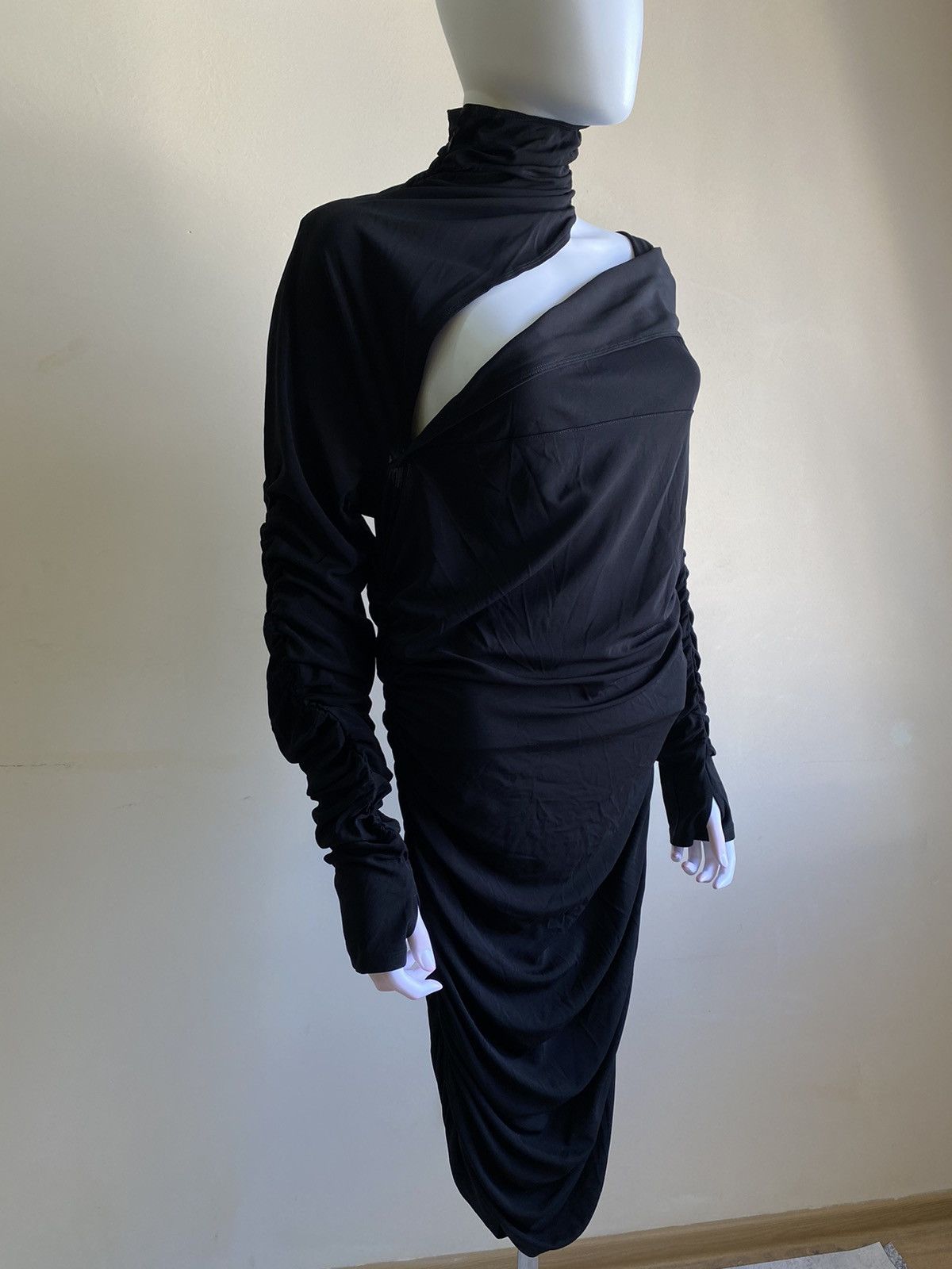 Mugler MUGLER X H&M Gathered One Shoulder Mini Dress Size XL Size XL / US 12-14 / IT 48-50 - 5 Thumbnail