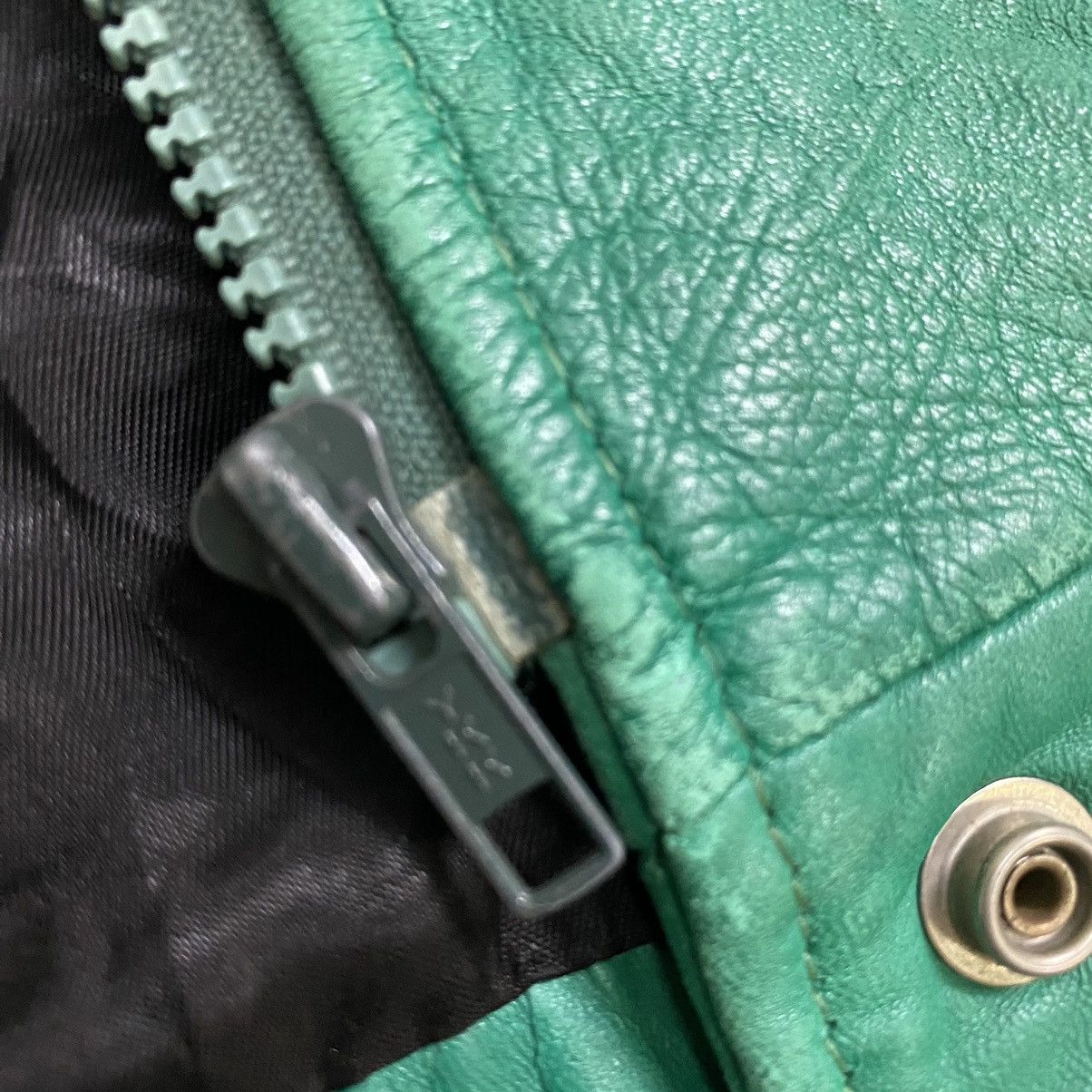 Leather × Vintage Vintage 80s teal green leather croped jacket Size M / US 6-8 / IT 42-44 - 14 Thumbnail