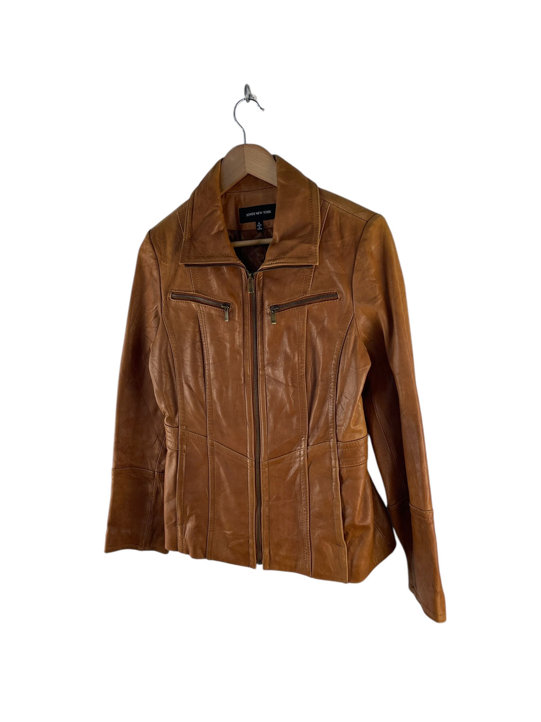 Jones New York Jones New York Leather Racing Jacket Size US S / EU 44-46 / 1 - 5 Thumbnail