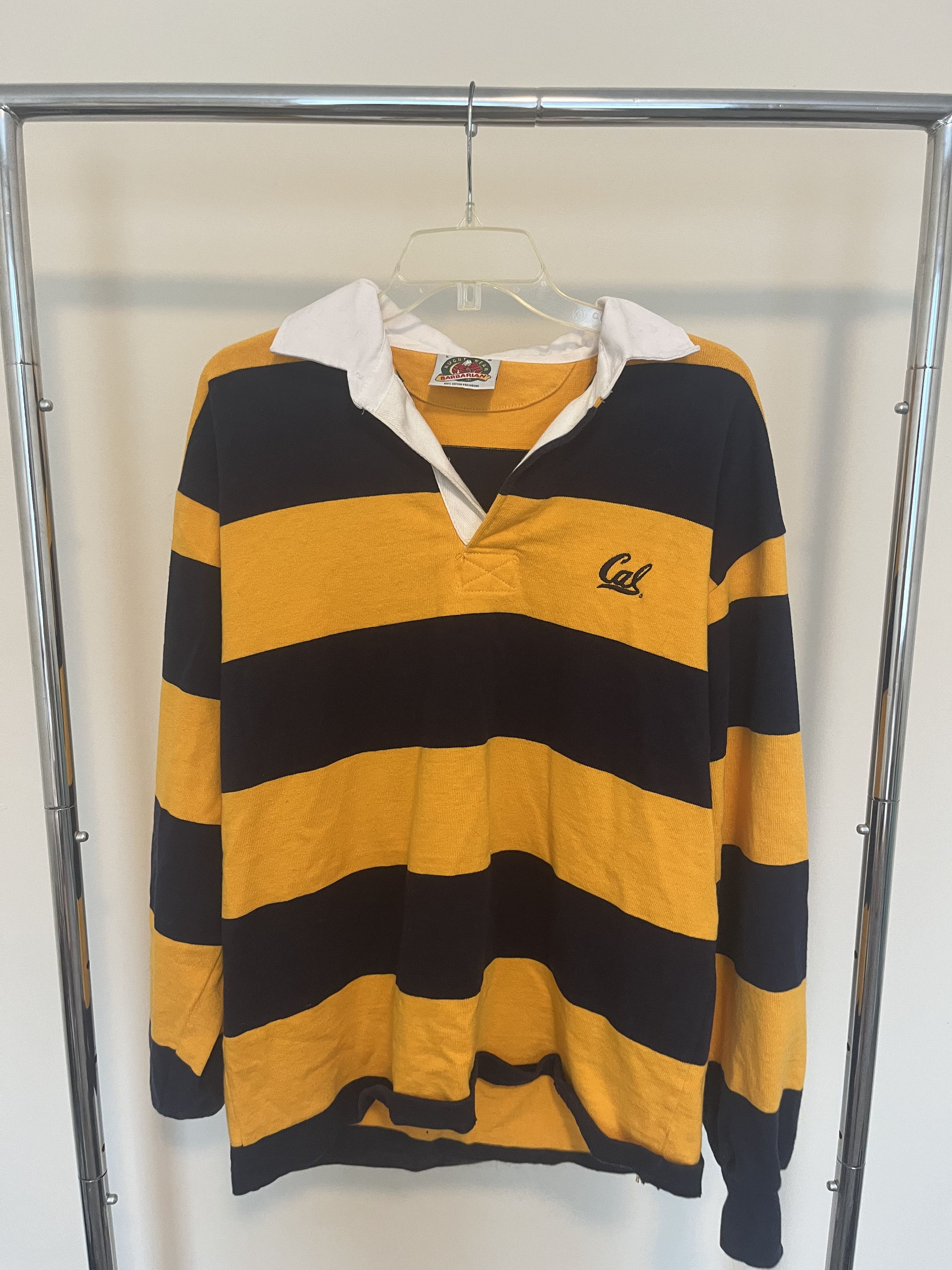 Barbarian × Vintage Vintage Embroidered Cal State Rugby Shirt; Navy and Gold Size US L / EU 52-54 / 3 - 1 Thumbnail