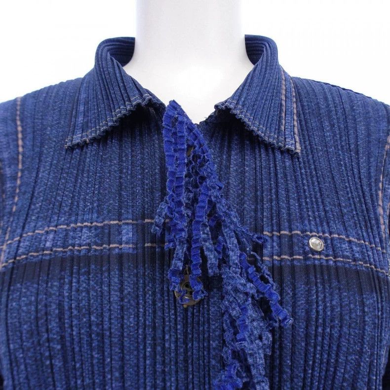 Issey Miyake Issey Miyake Denim fringed jacket Size XL / US 12-14 / IT 48-50 - 3 Thumbnail