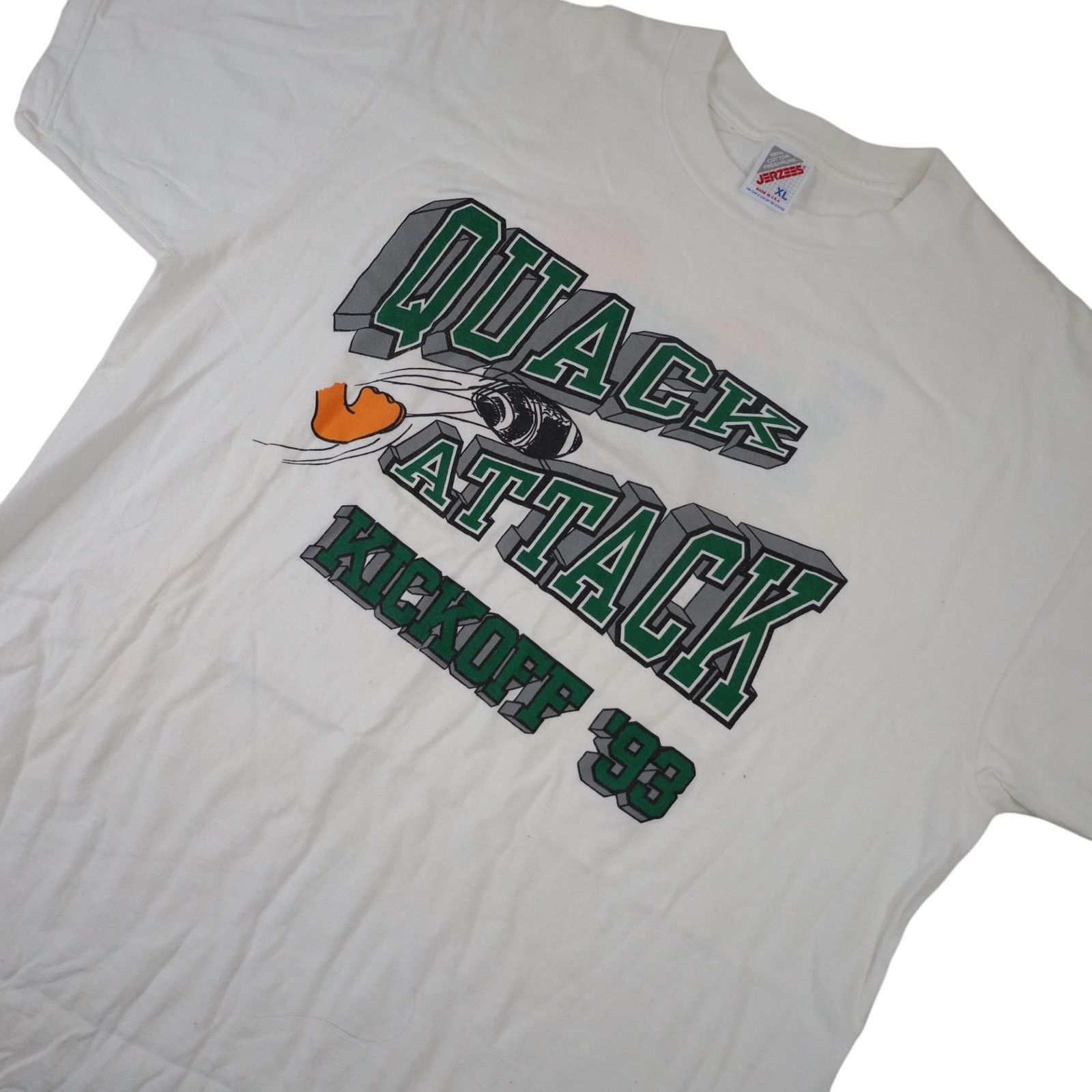 NCAA × Vintage VTG 1993 University Oregon Ducks Quack Attack Kickoff Shirt Size US XL / EU 56 / 4 - 2 Thumbnail