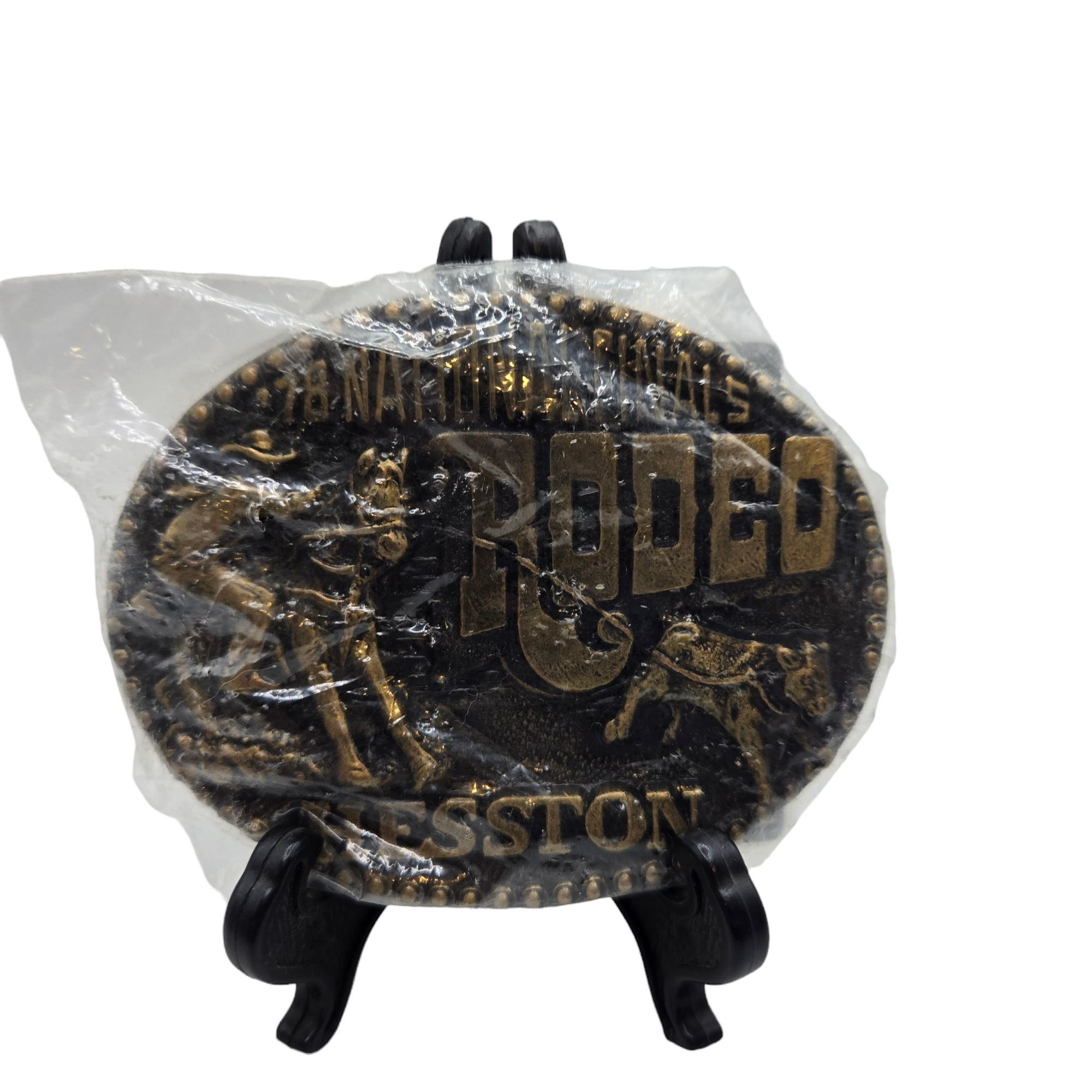 Other 1978 NFR Rodeo Belt Buckle NOS Hesston Cowboy Calf Roper Nat Size ONE SIZE - 4 Thumbnail