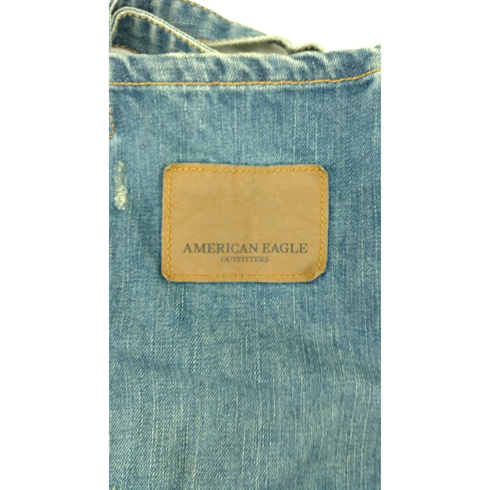 American Eagle Outfitters American Eagle Outfitters Tote Bag 100% Cotton Blue Jean Denim Distressed Reusable Tote Bags Womens Medium Blue Denim Size 32" / US 10 / IT 46 - 5 Thumbnail