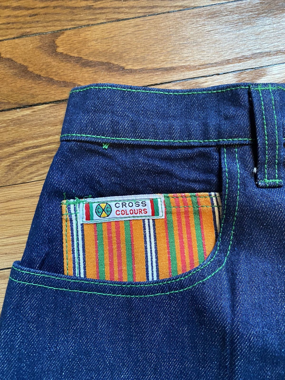 Cross Colours × JNCO × Vintage Rare Deadstock Vintage 90s Cross Colours Tribal Jean Shorts Size US 34 / EU 50 - 5 Thumbnail
