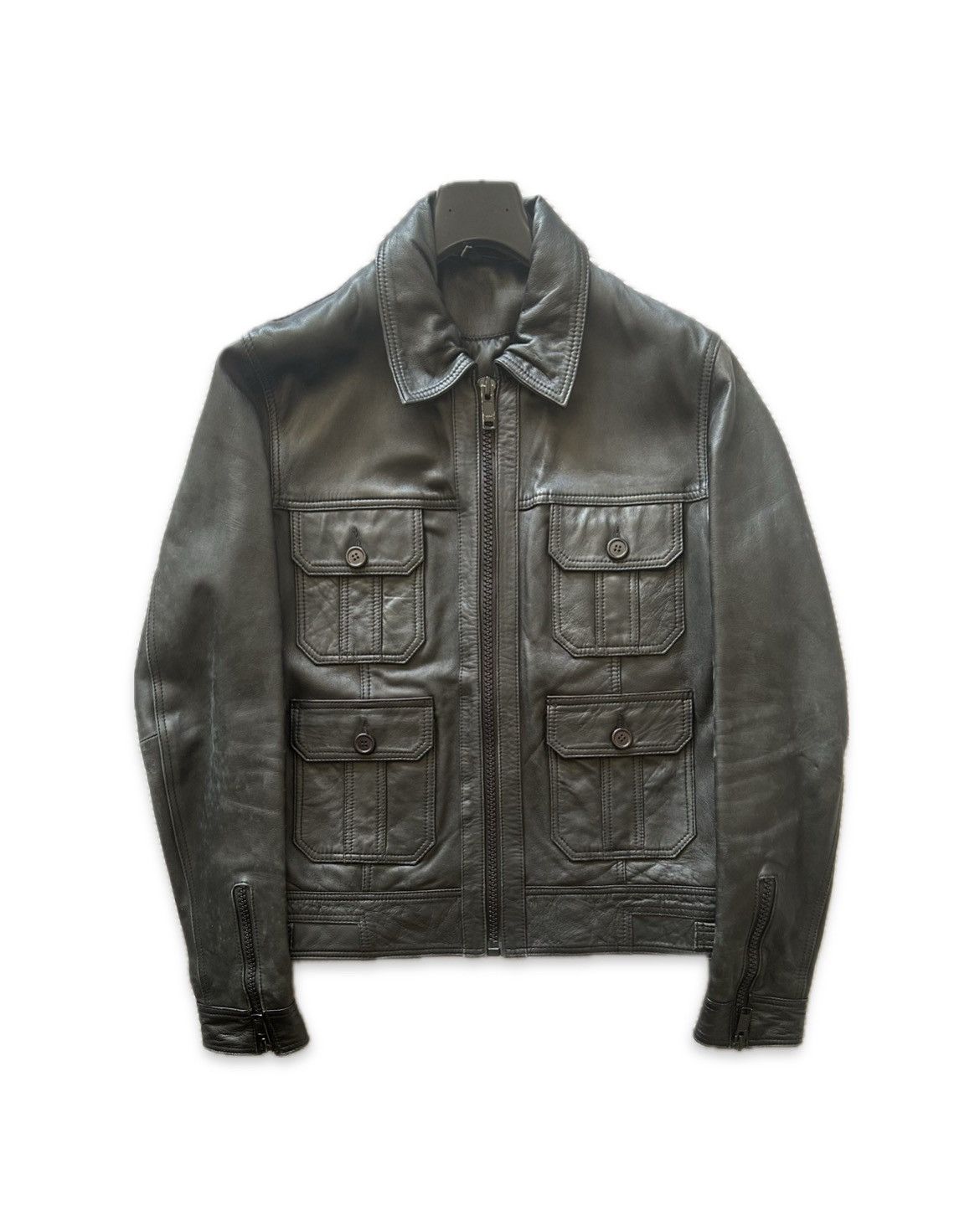 VINTAGE 4 POCKET SLIM LEATHER JACKET HEDI SLIMANE