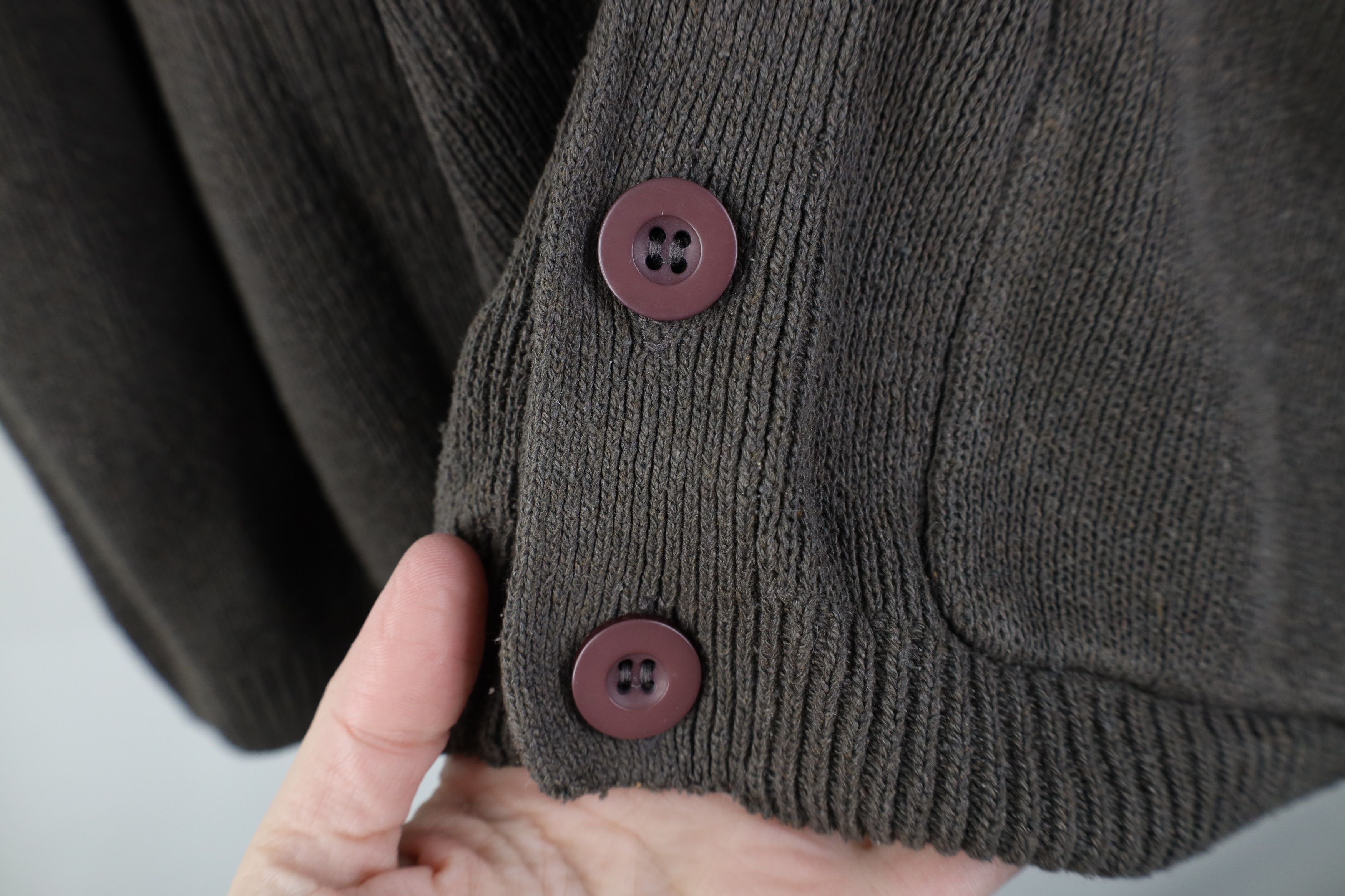 Vintage Vintage 90s Streetwear Ribbed Knit Cardigan Sweater Gray Size US M / EU 48-50 / 2 - 4 Thumbnail