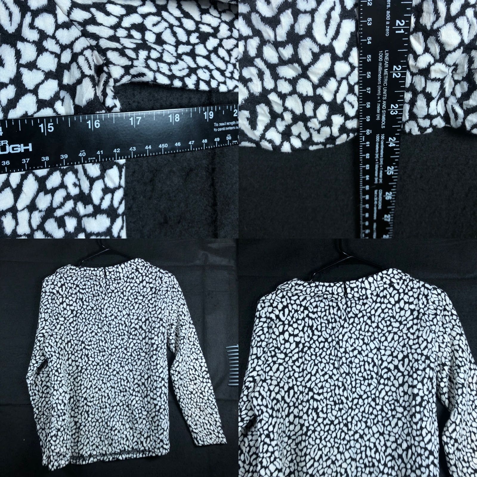 Talbots Talbots Blouse Black White Sabrina Long Sleeve Petite Stretch MP Women’s Shirt Office Workwear Casual Size M / US 6-8 / IT 42-44 - 8 Thumbnail