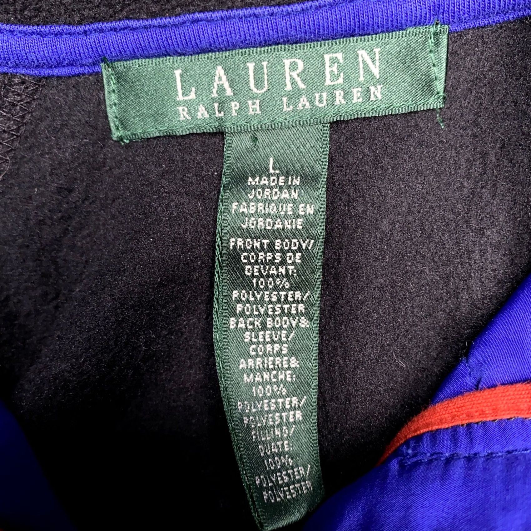 Ralph Lauren Lauren Ralph Lauren Jacket Fleece Large Blue Black Full Zip Quilted Size L / US 10 / IT 46 - 7 Thumbnail