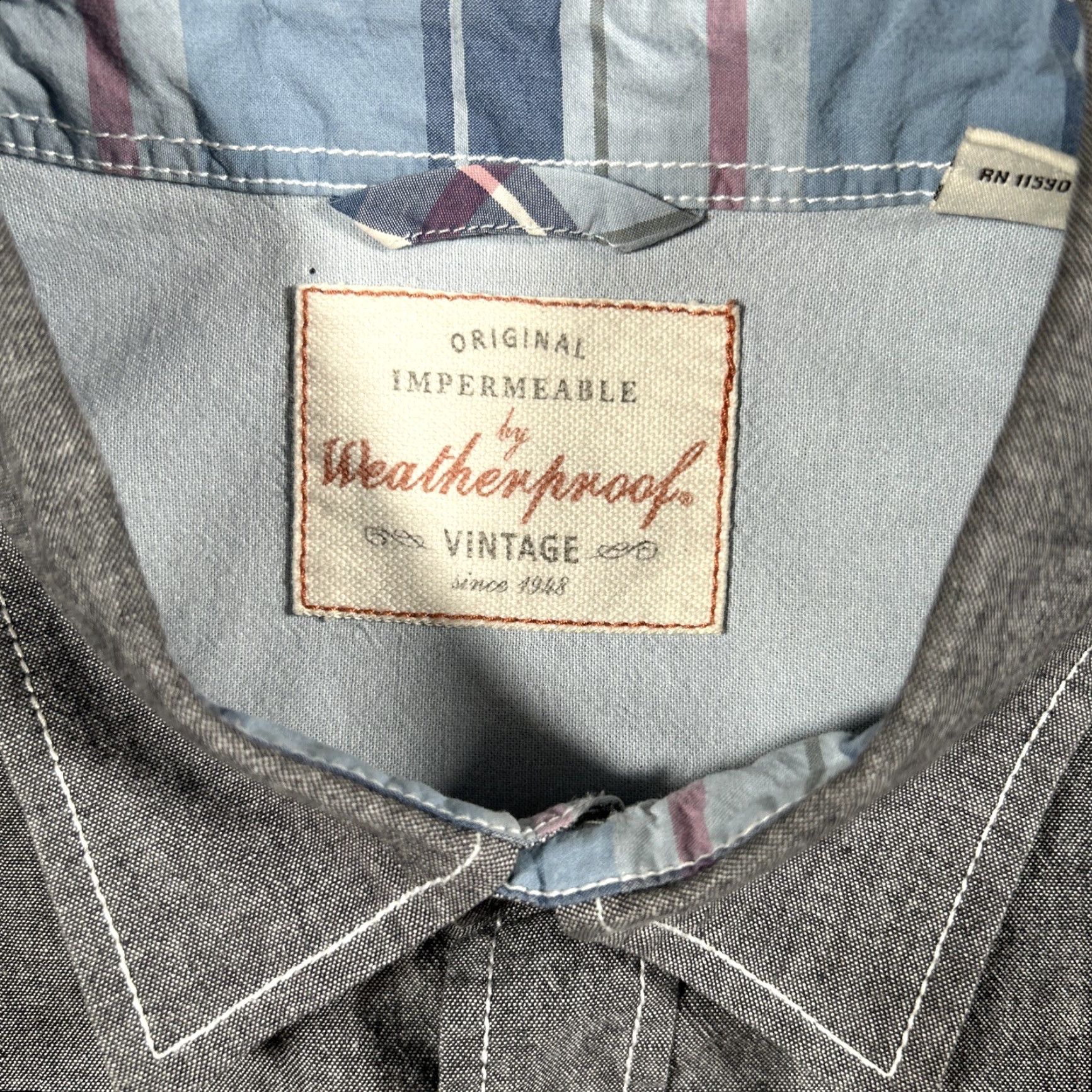 Weatherproof Weatherproof Mens Short Sleeve Button-Up Shirt Gray Size L Pockets Vintage Size US L / EU 52-54 / 3 - 3 Thumbnail