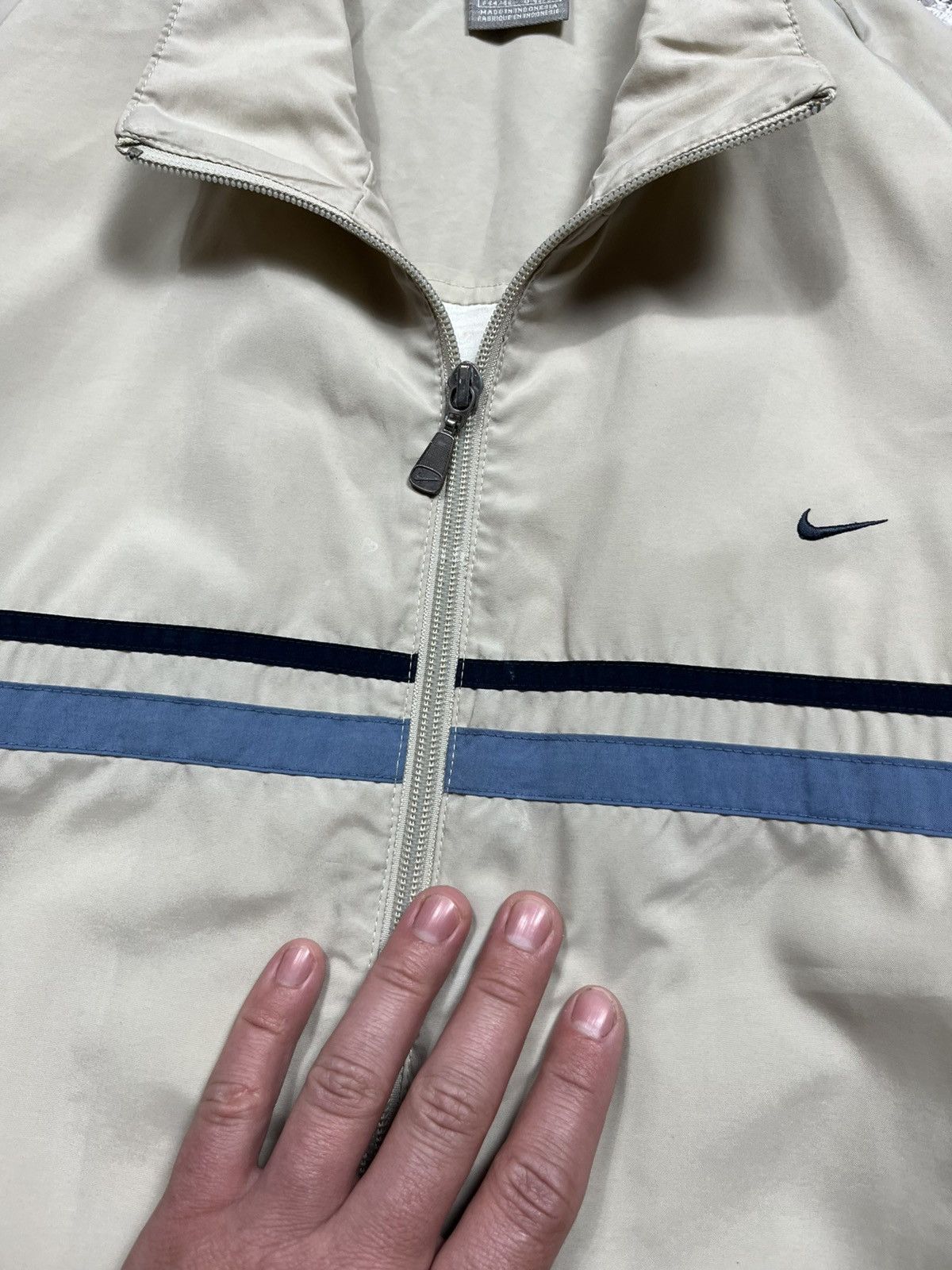 Nike × Vintage Vintage Nike Track Jacket Y2K Beige Navy Zip Up Size L Drill Size US L / EU 52-54 / 3 - 7 Thumbnail